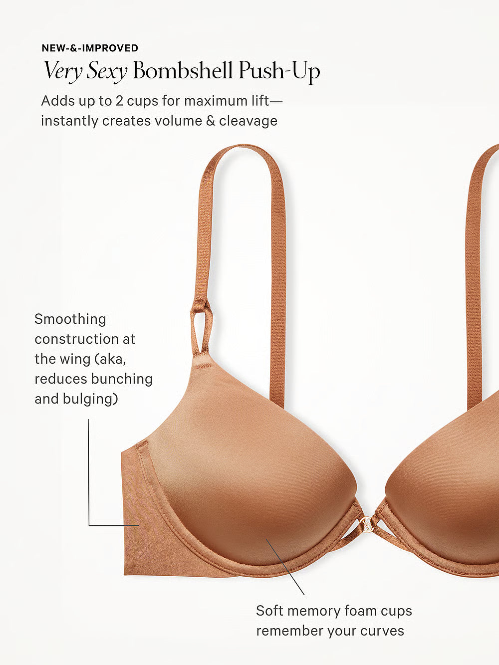Victoria's Secret Bombshell® Logo Shine Strap Add-2-Cups Push-Up Bra
