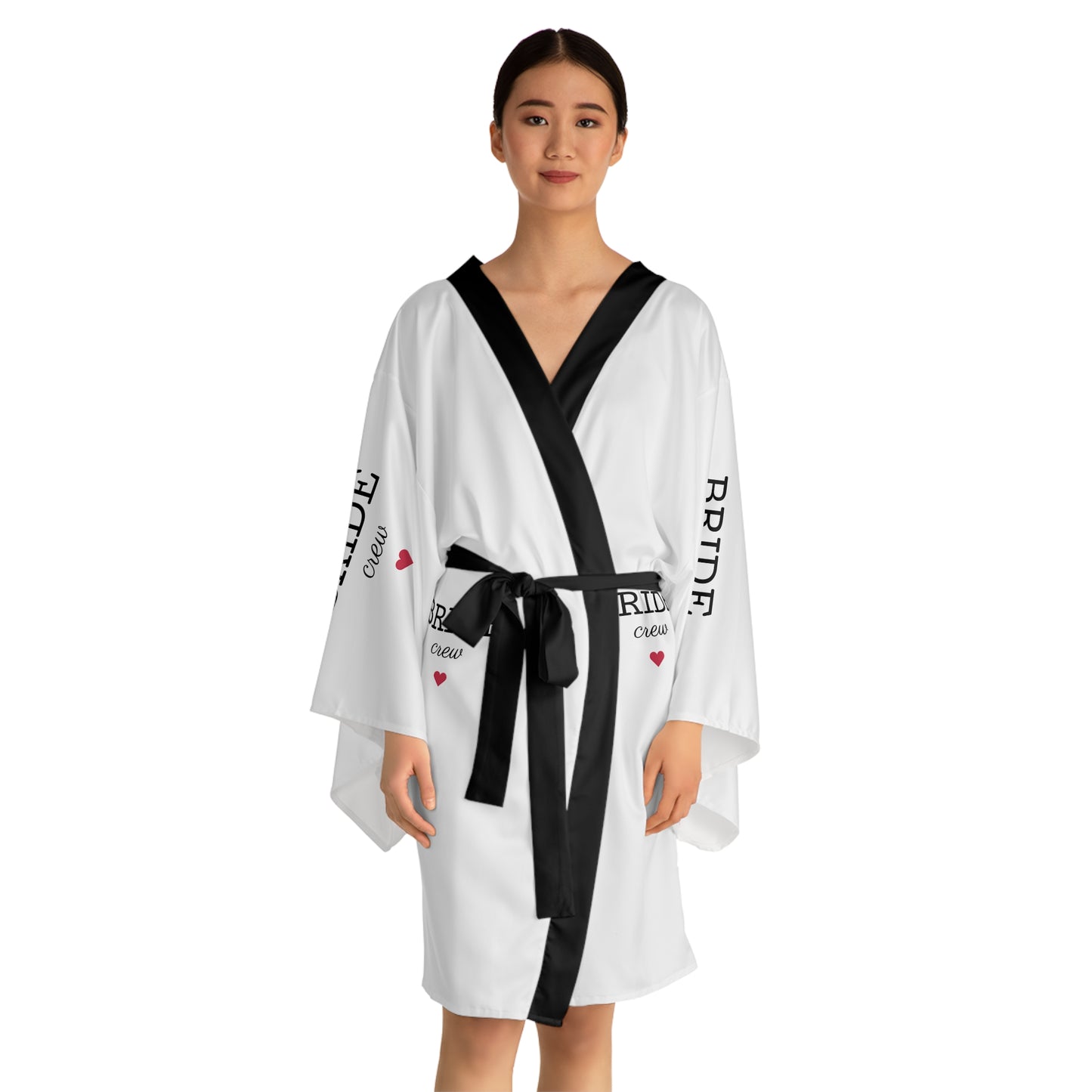 Bride Crew Kimono Robe — Bridesmaid Getting Ready Robe with Heart