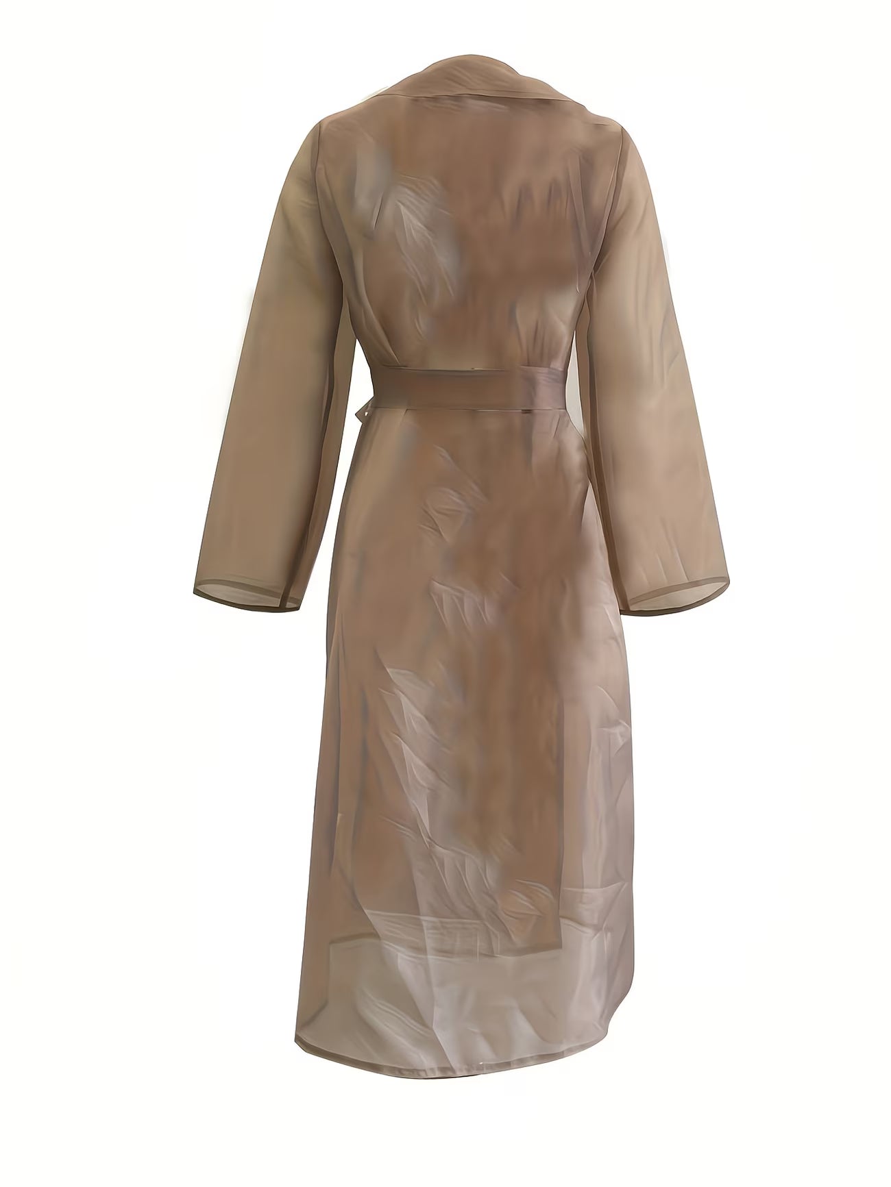 LuxeMist™ Long Sleeve Sheer Trench Coat | Button-Up Lightweight Jacket for Women