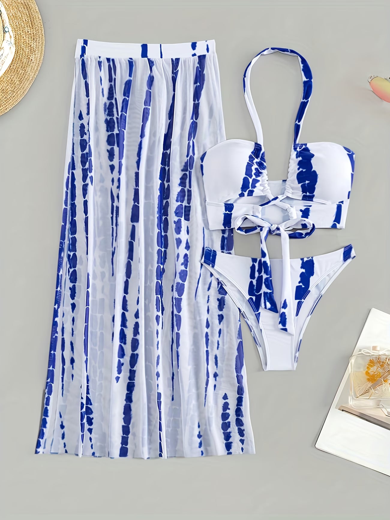Ocean Breeze Blue Stripe Bikini Set