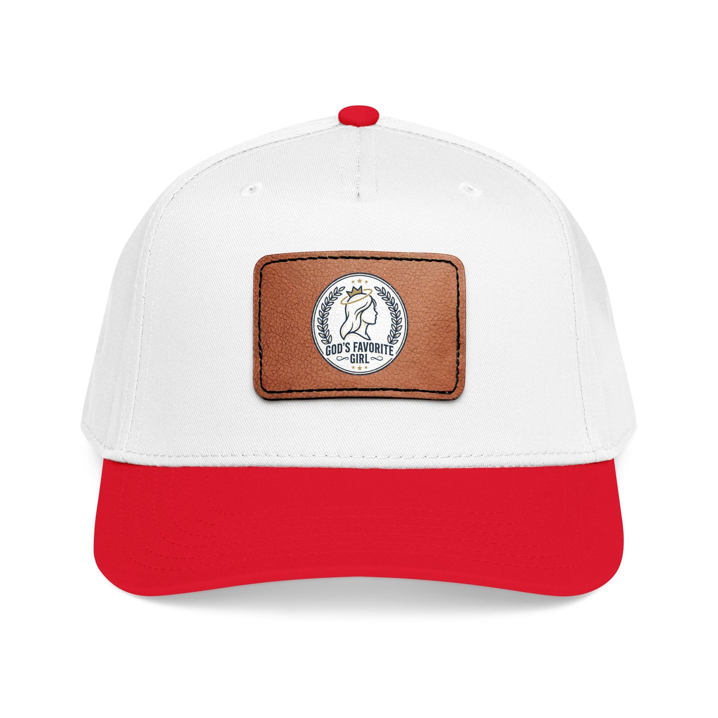 Leather Patch Baseball Cap — “God’s Favorite Girl” Vintage Logo