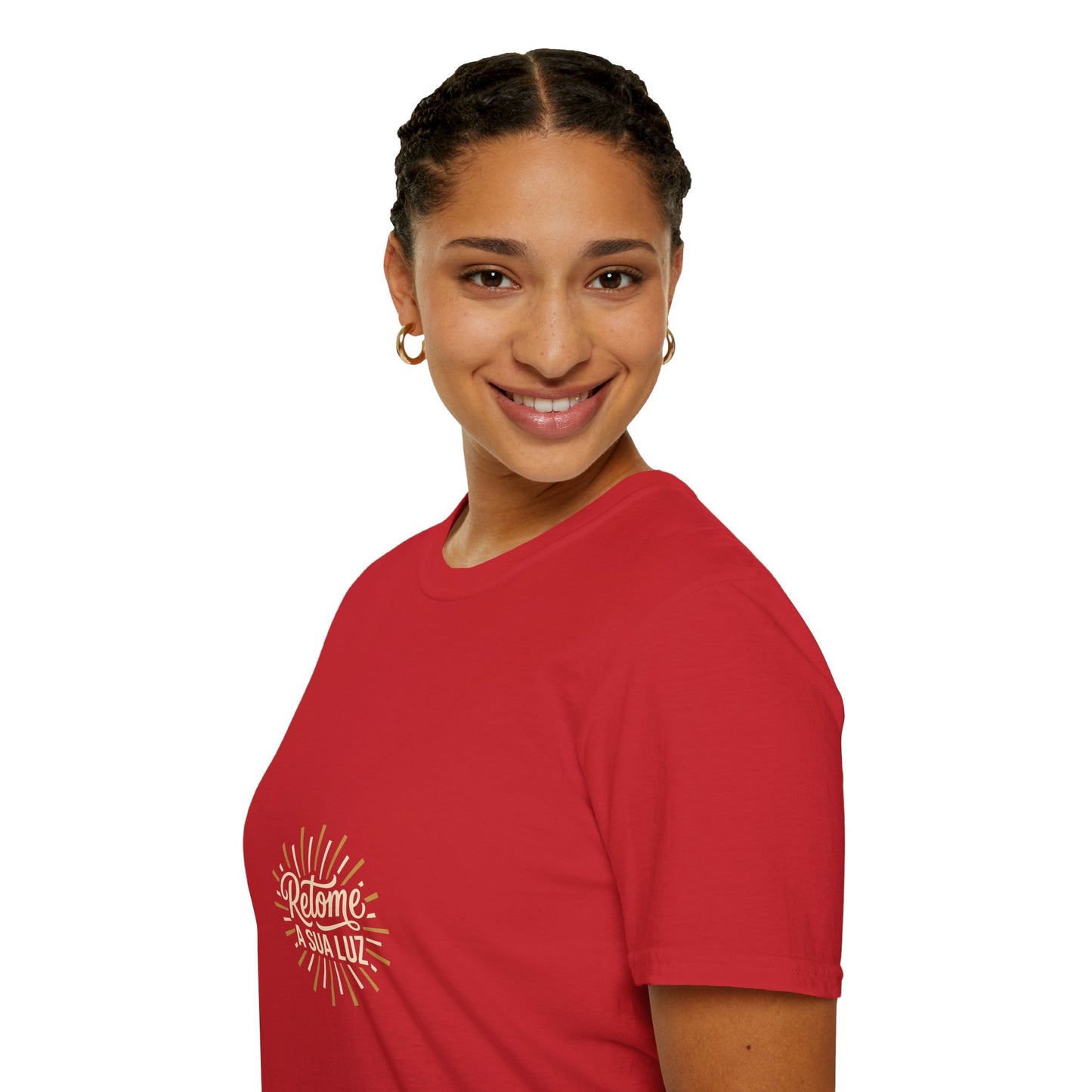 Camiseta — "Retome a sua luz" (Estampa Sunburst)