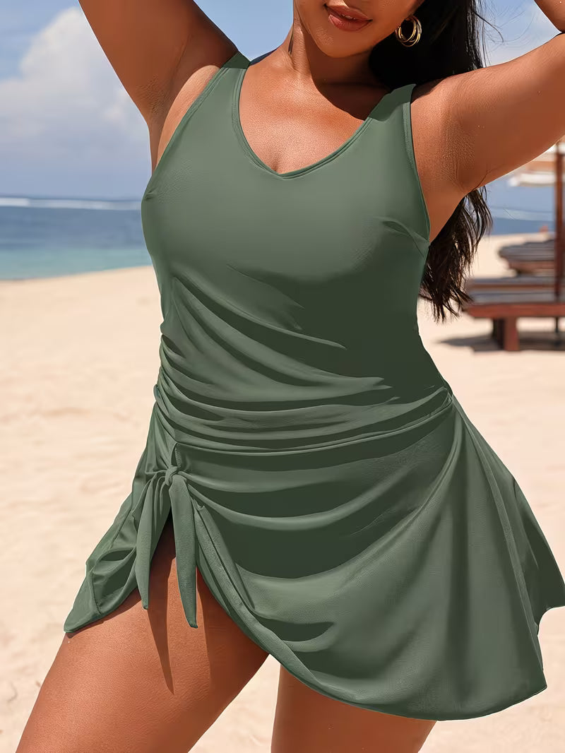 Women's Tummy Control Modest One-Piece Swimsuit | Flattering Full Coverage Swimwear