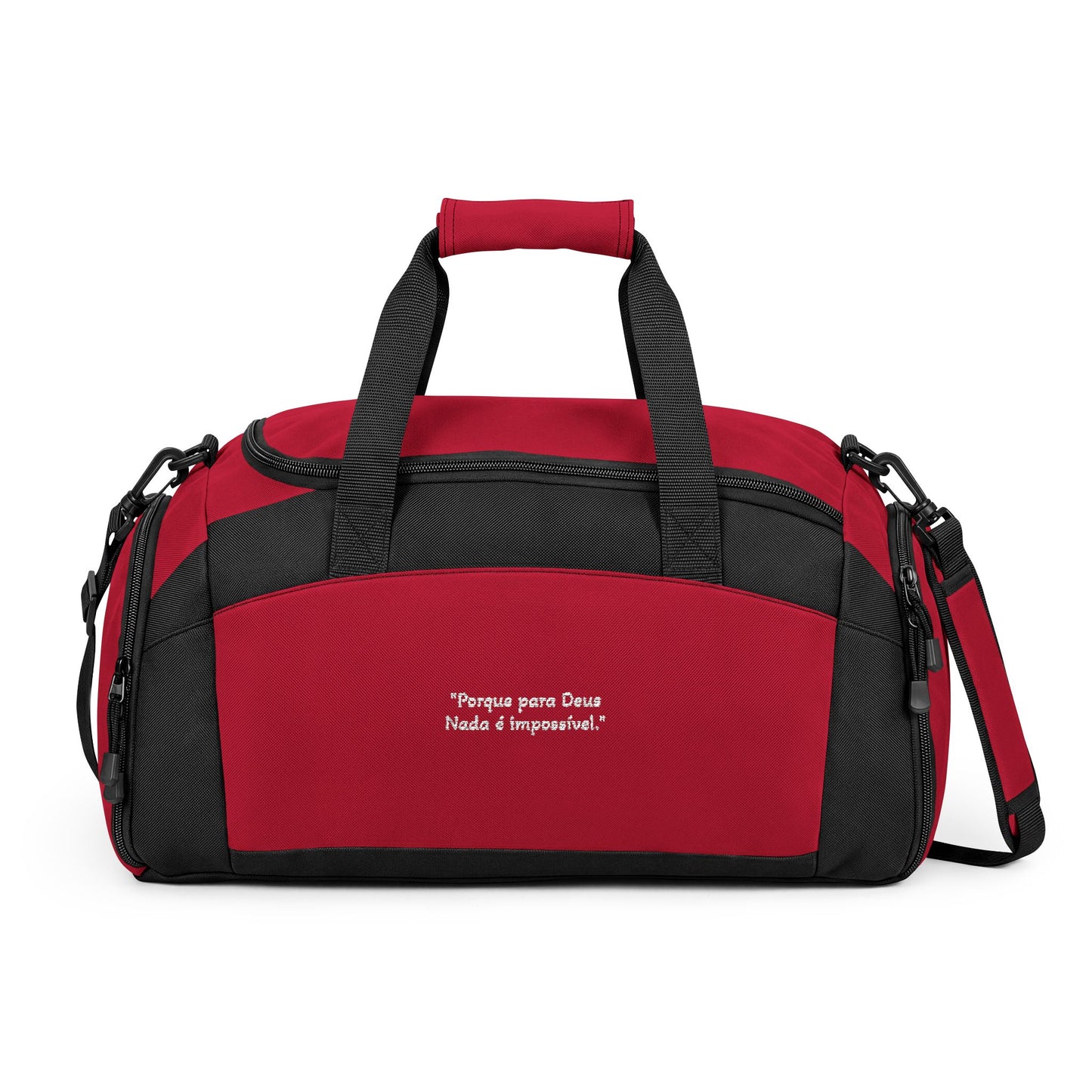 Bolsa de Academia Bordada – "Porque Para Deus Nada é Impossível"