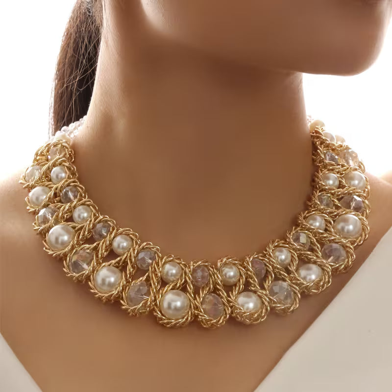 PearlMuse™ Double-Layer Pearl Necklace | Elegant Imitation Pearl Statement Necklace for Women