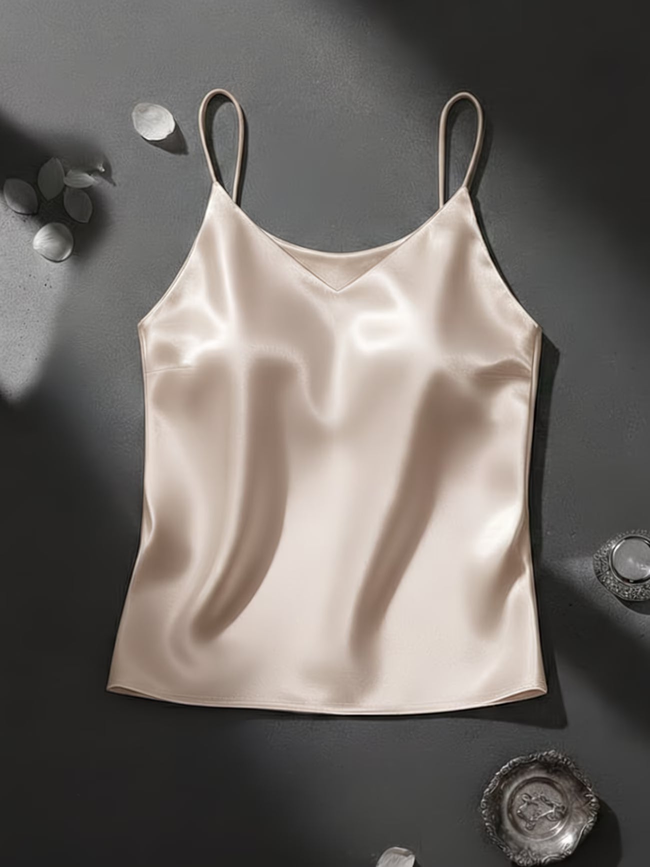 SilkMuse™ Backless Satin Camisole Top | Elegant Solid Color Blazer Base Layer Tank
