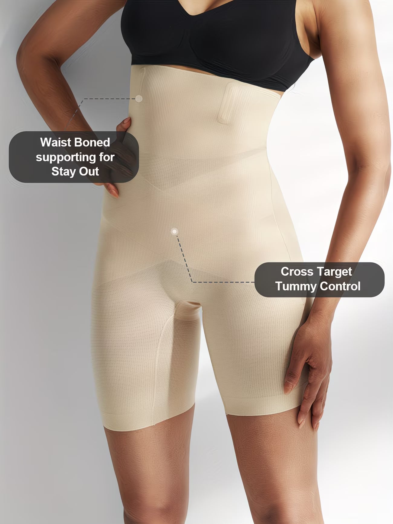 IronCurve™ Steel-Boned Shapewear Bodysuit | Double-Layer Waist Control Cross-Strap Contouring Corset