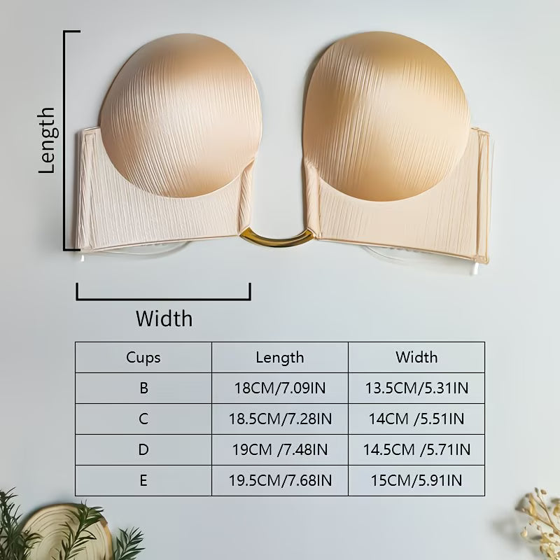 InvisibleLift™ Self-Adhesive Strapless Push-Up Bra | Seamless Silicone Bra for Backless Dresses