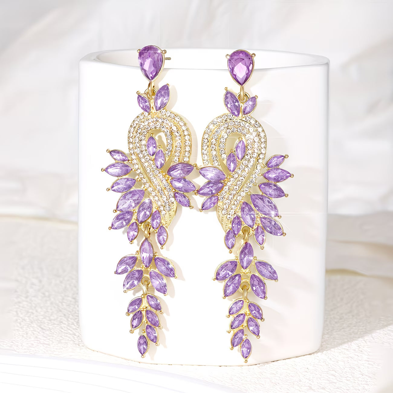 MuseNote™ Exaggerated Leaf Drop Earrings | Elegant Long Statement Earrings for Women