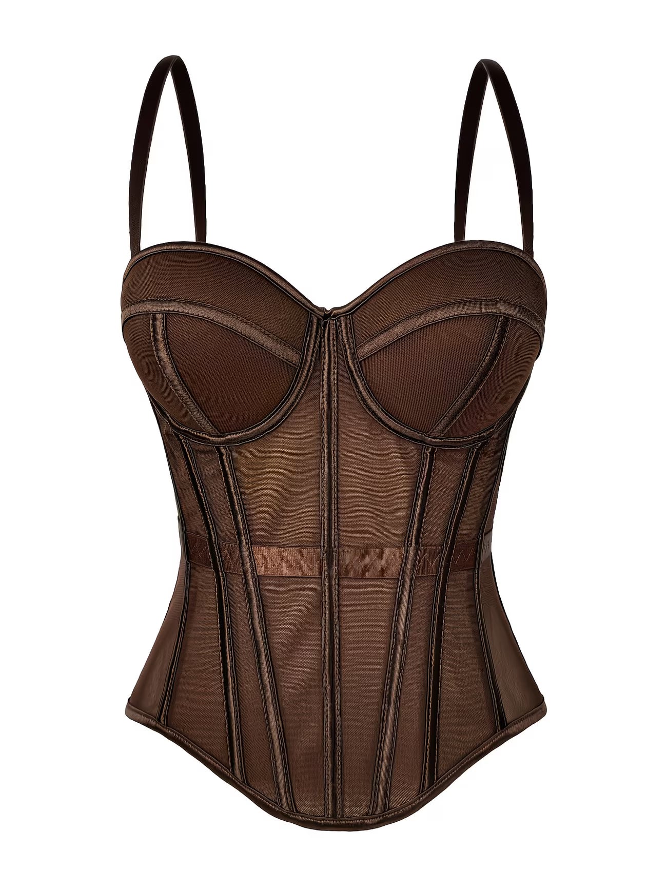 LuxeMesh™ Boned Corset Top | Elegant Sheer Mesh Tube Corset for Women