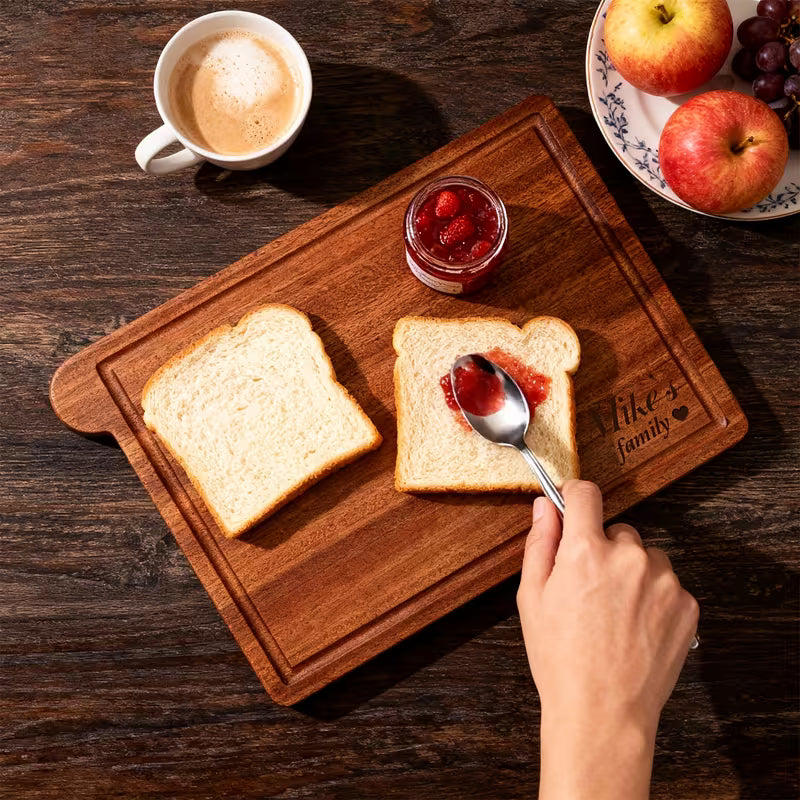 Personalized Sapele Wood Cutting Board | Custom Engraved Kitchen Chopping Board