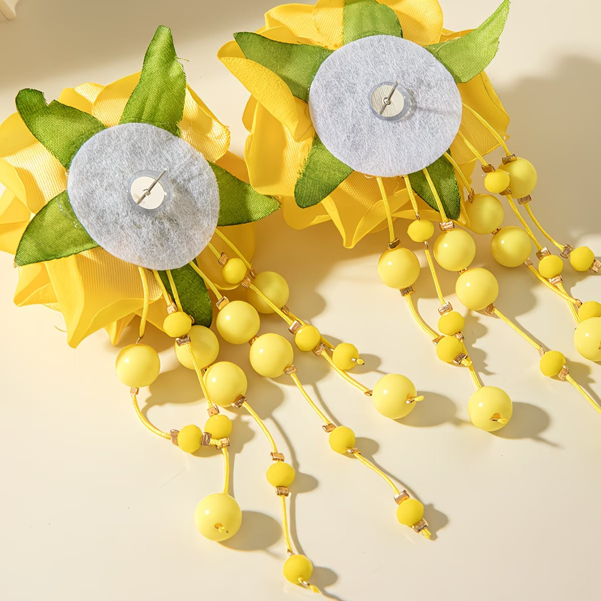 RoséCharm™ Faux Rose Drop Earrings | Elegant Floral Tassel Earrings for Women