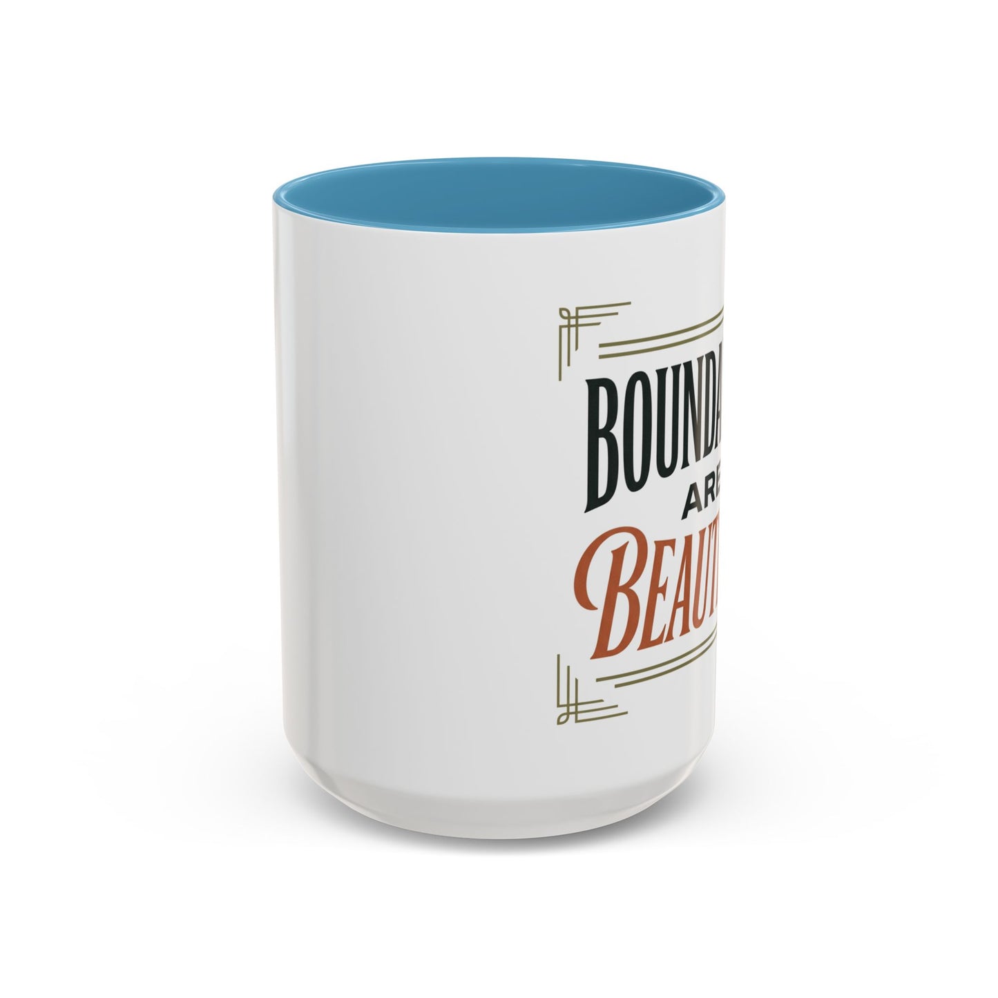 Boundaries Are Beautiful Accent Coffee Mug — Inspirational Self-Care Coffee Cup (11/15oz)