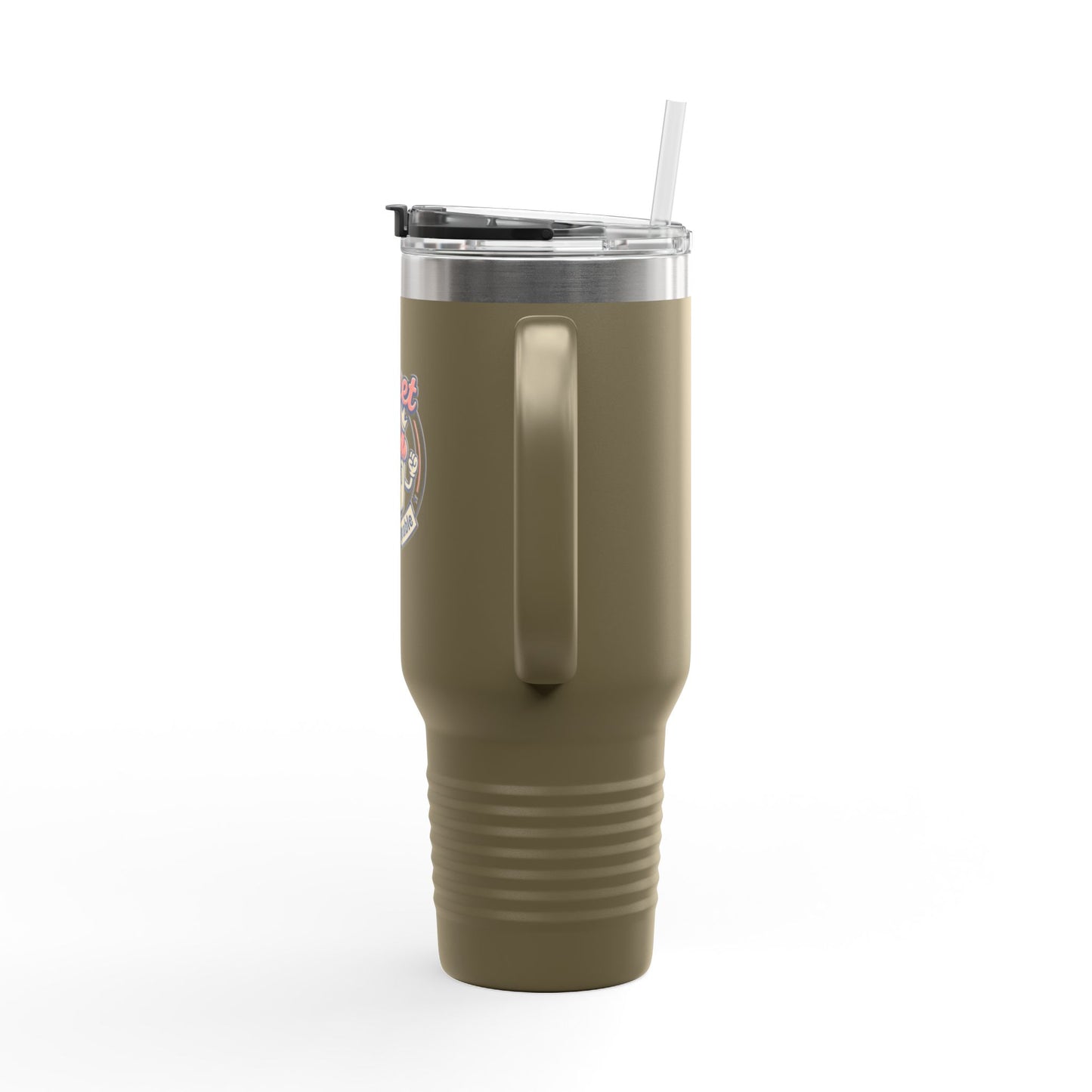 40oz Insulated Travel Mug — "Sweet but Unstoppable" Retro Dessert Design
