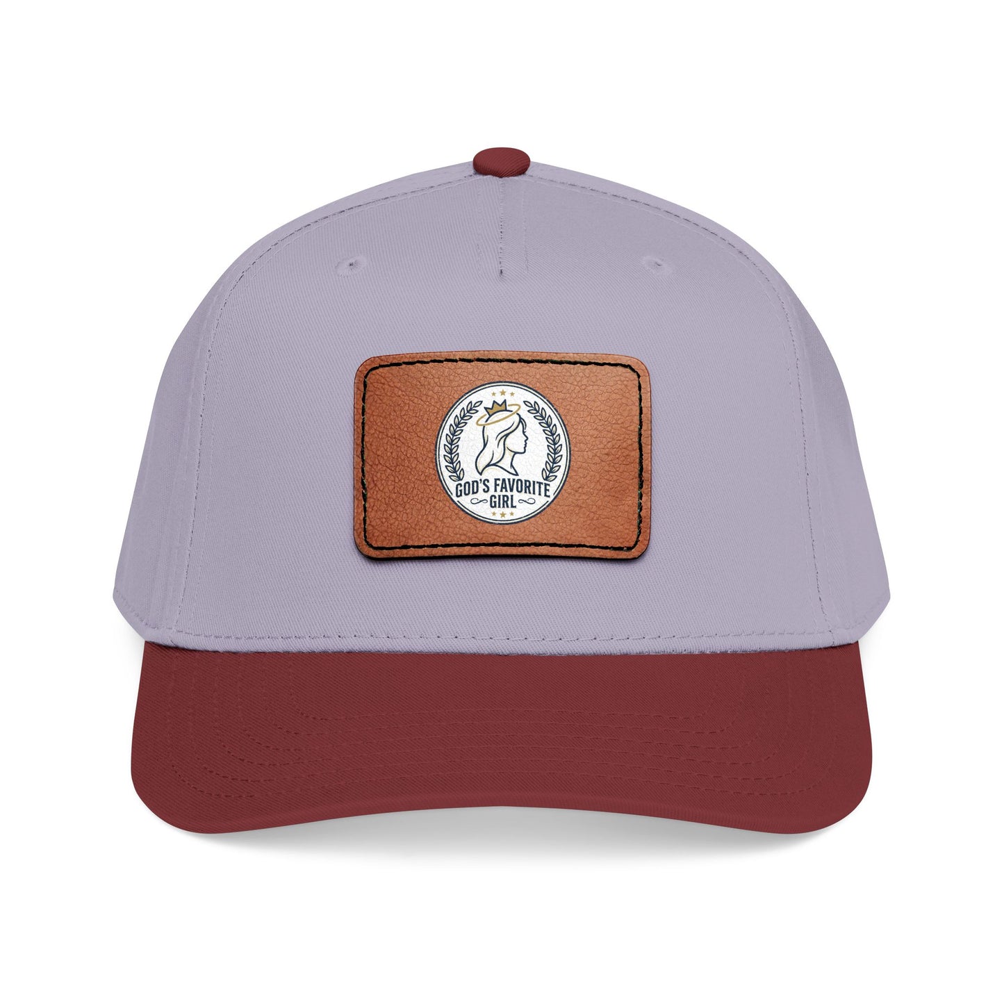 Leather Patch Baseball Cap — “God’s Favorite Girl” Vintage Logo