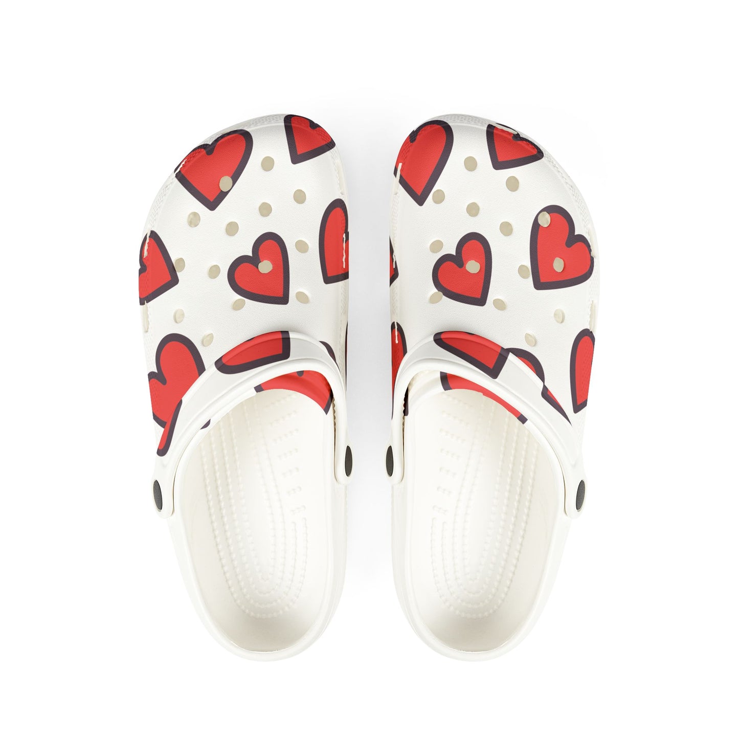 Heart Pattern EVA Foam Clogs - Lightweight Slip-On Garden Shoes