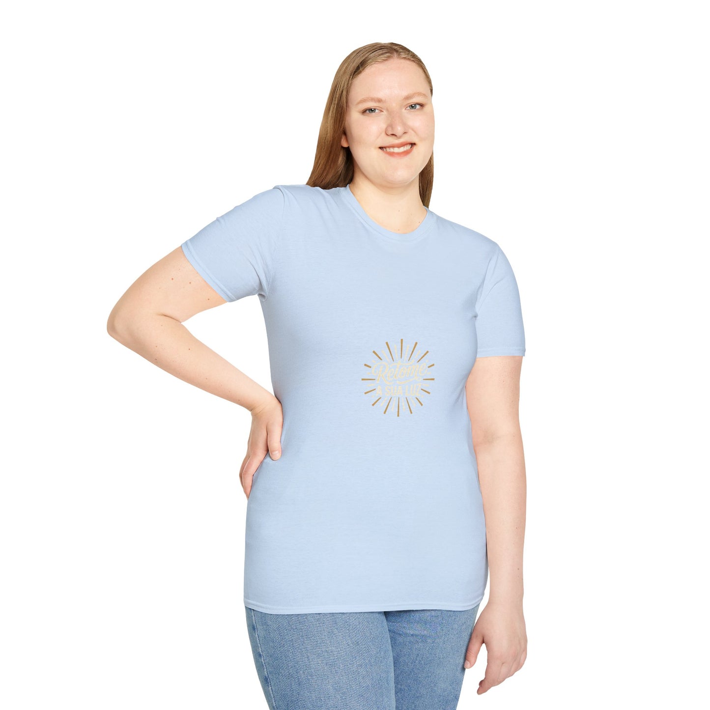 Camiseta — "Retome a sua luz" (Estampa Sunburst)