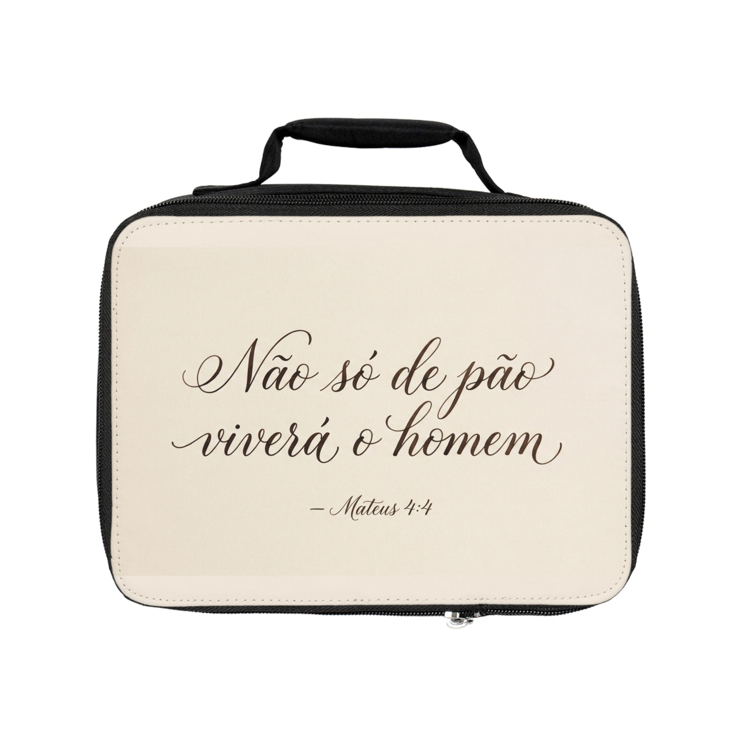 Lunch Bag — "Não só de pão viverá o homem" Inspirational Scripture Lunch Bag