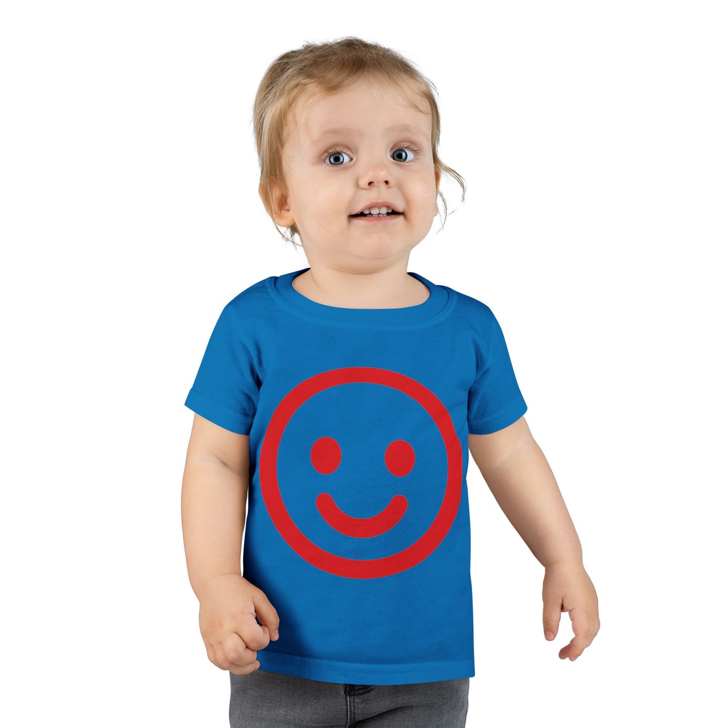 Toddler T-Shirt — Red Smiley Face Cute & Playful Kids Tee
