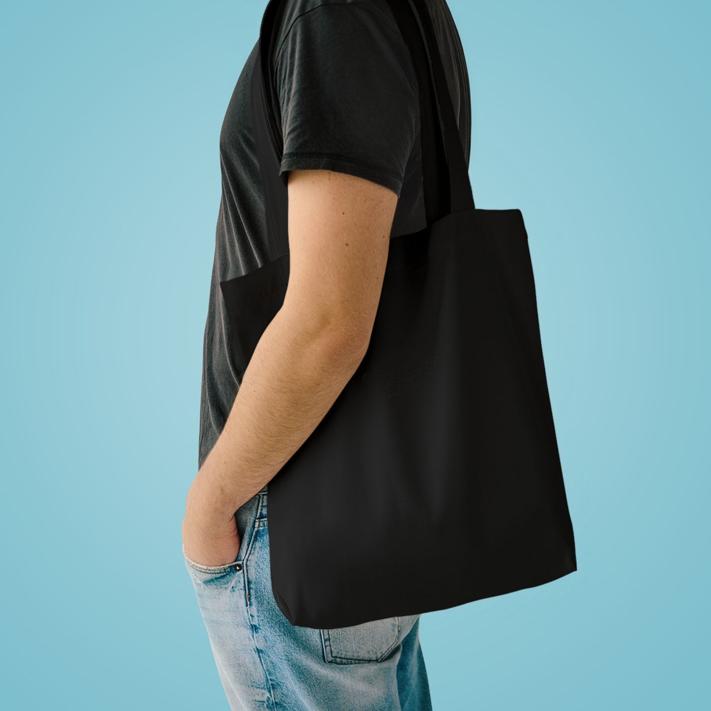Bolsa Tote de Algodão Preto — “O Senhor é o Meu Pastor” | Salmos 23:1