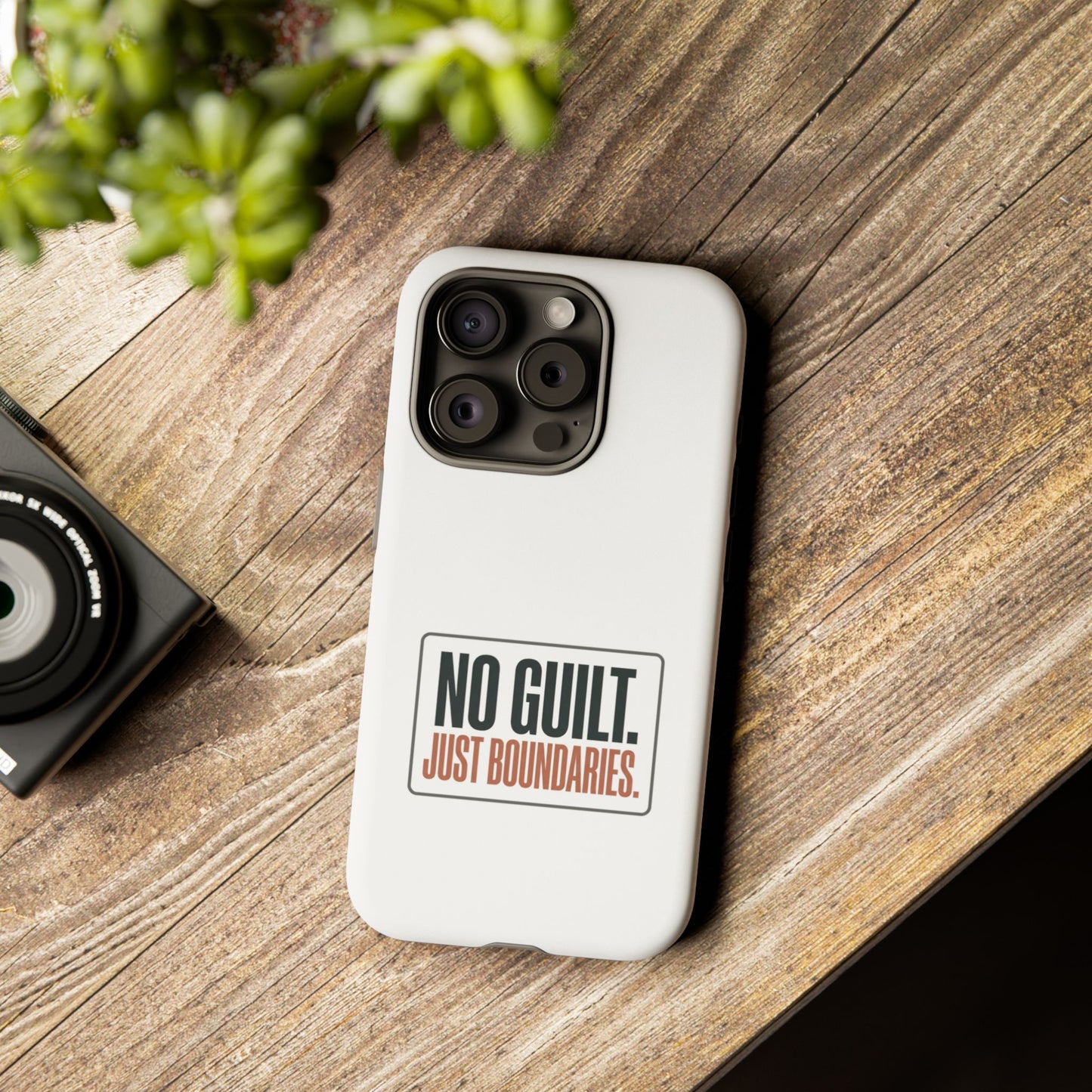 Phone Case — “No Guilt. Just Boundaries.” Motivational Protective Case