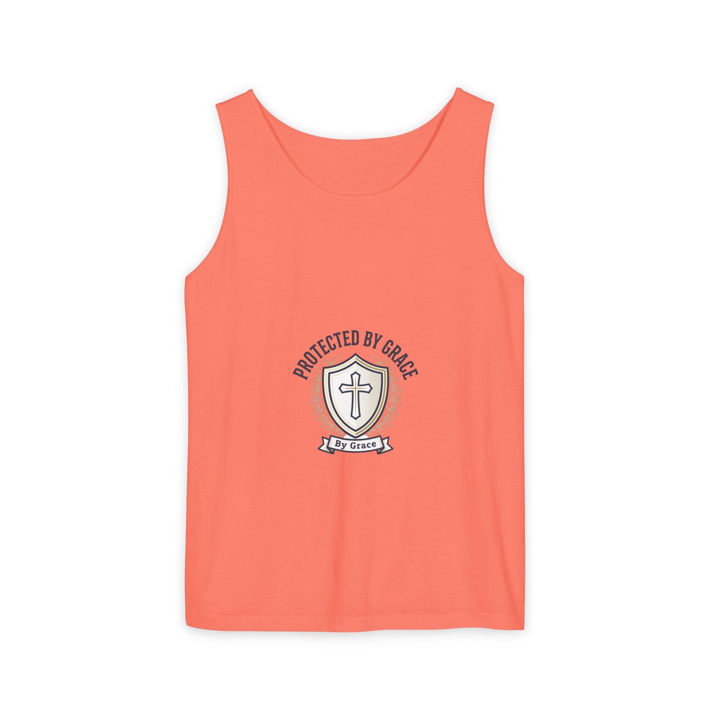 Protected by Grace Cross Tank Top — Christian Faith Graphic