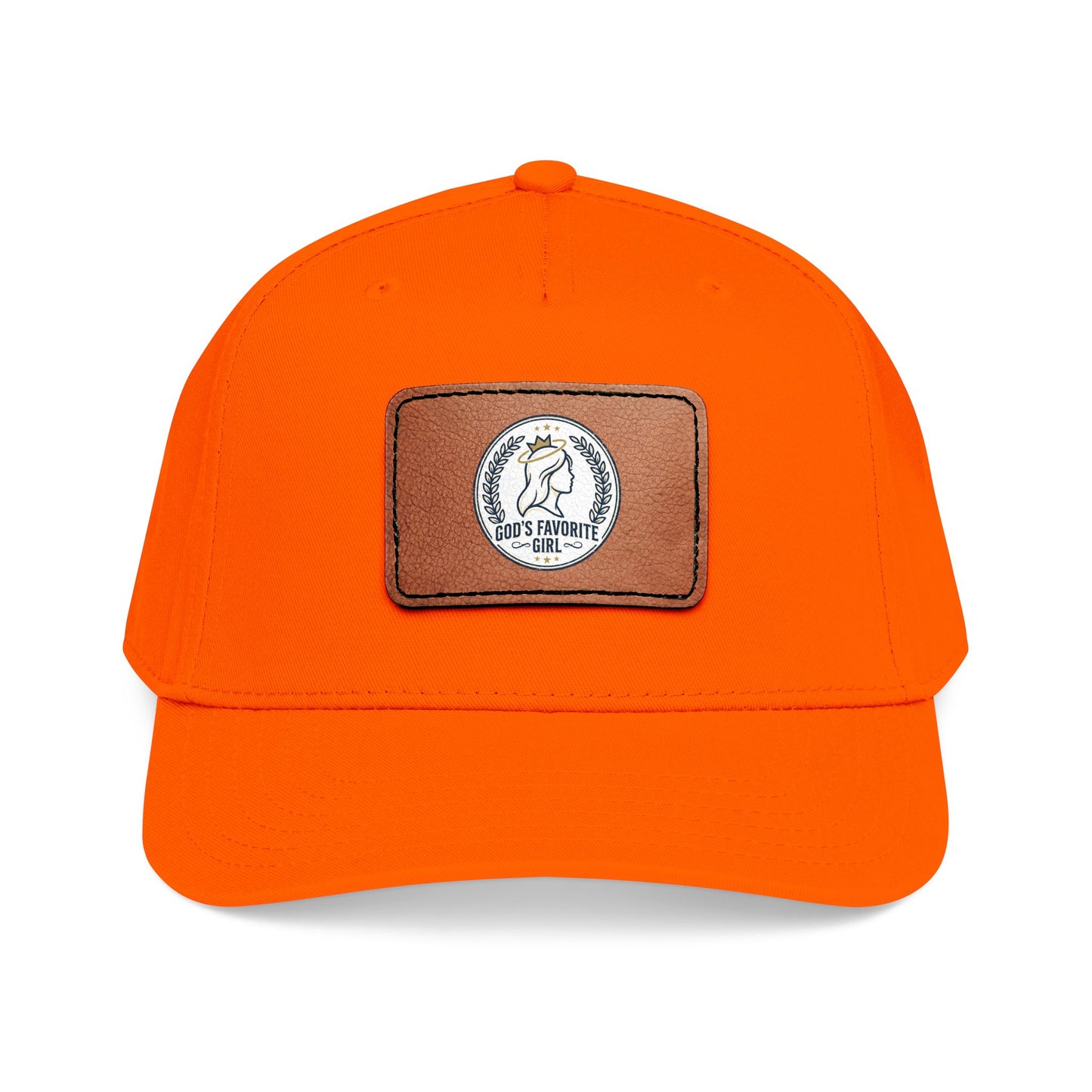 Leather Patch Baseball Cap — “God’s Favorite Girl” Vintage Logo