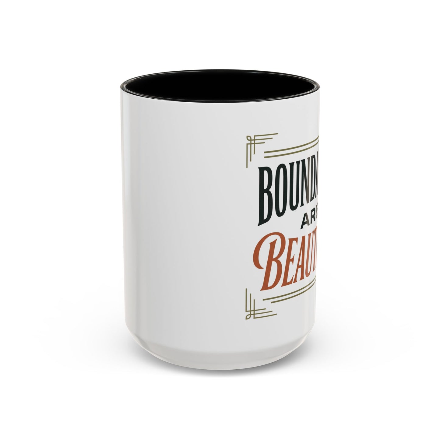 Boundaries Are Beautiful Accent Coffee Mug — Inspirational Self-Care Coffee Cup (11/15oz)