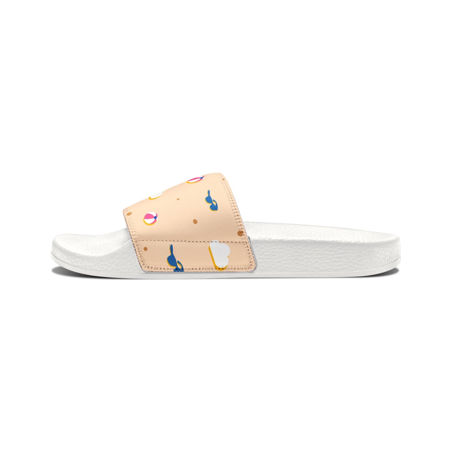 Peach Beach Print Slide Sandals — Women's Removable-Strap Pool Slides