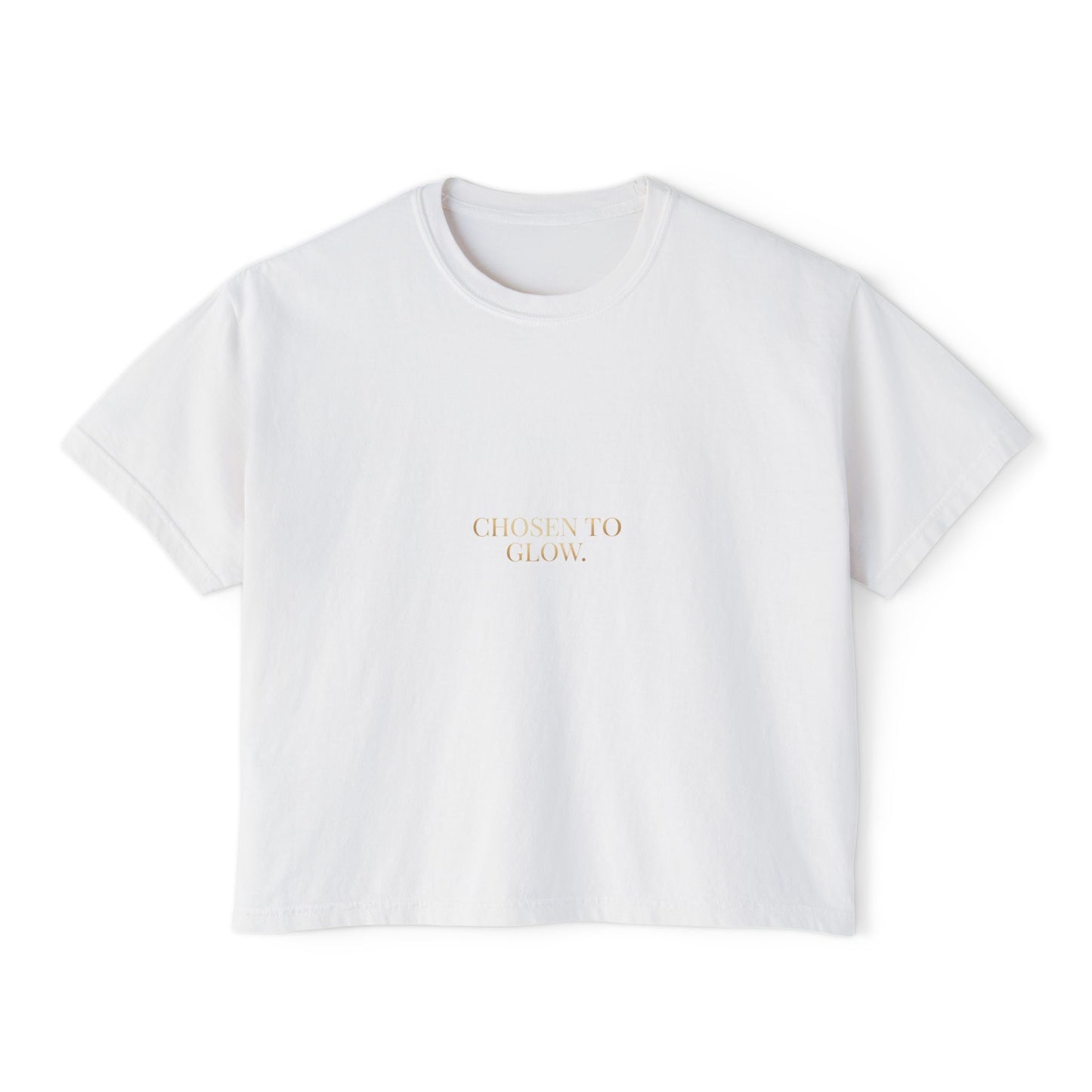 Minimalist Women's Boxy Tee — 'Carefree & Calm' Embroidered Crop T-Shirt