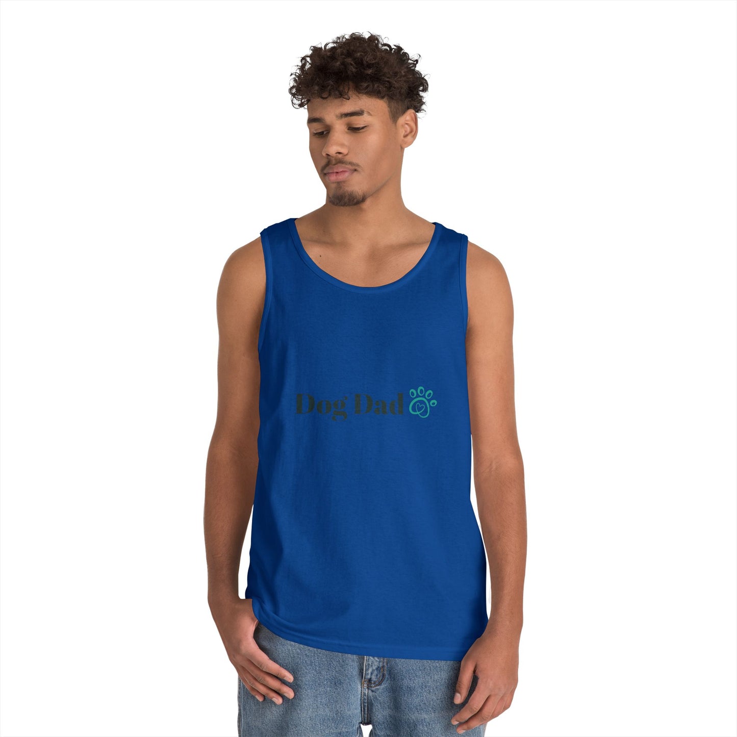 Dog Dad Tank Top — Minimal Paw Print Men’s Summer Tee