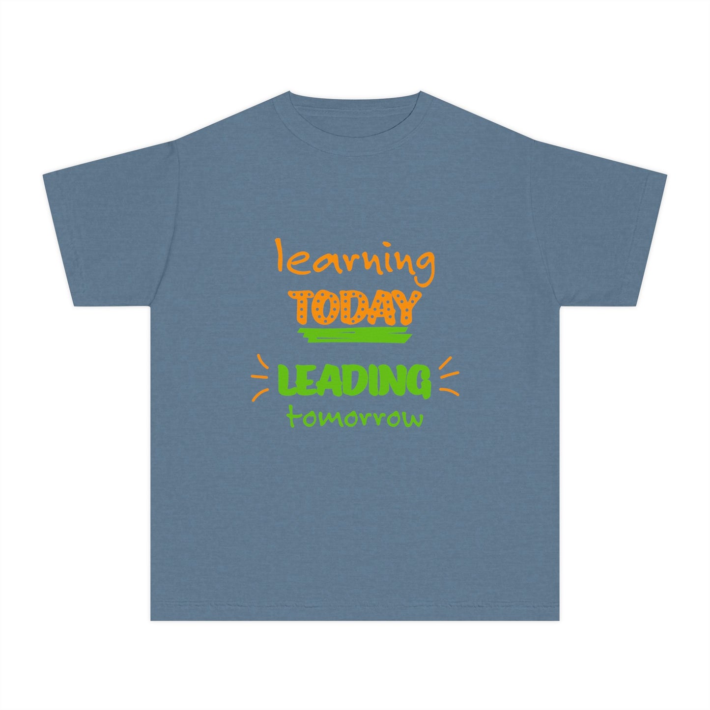 Youth Tee — "Learning Today, Leading Tomorrow" Inspirational School Shirt
