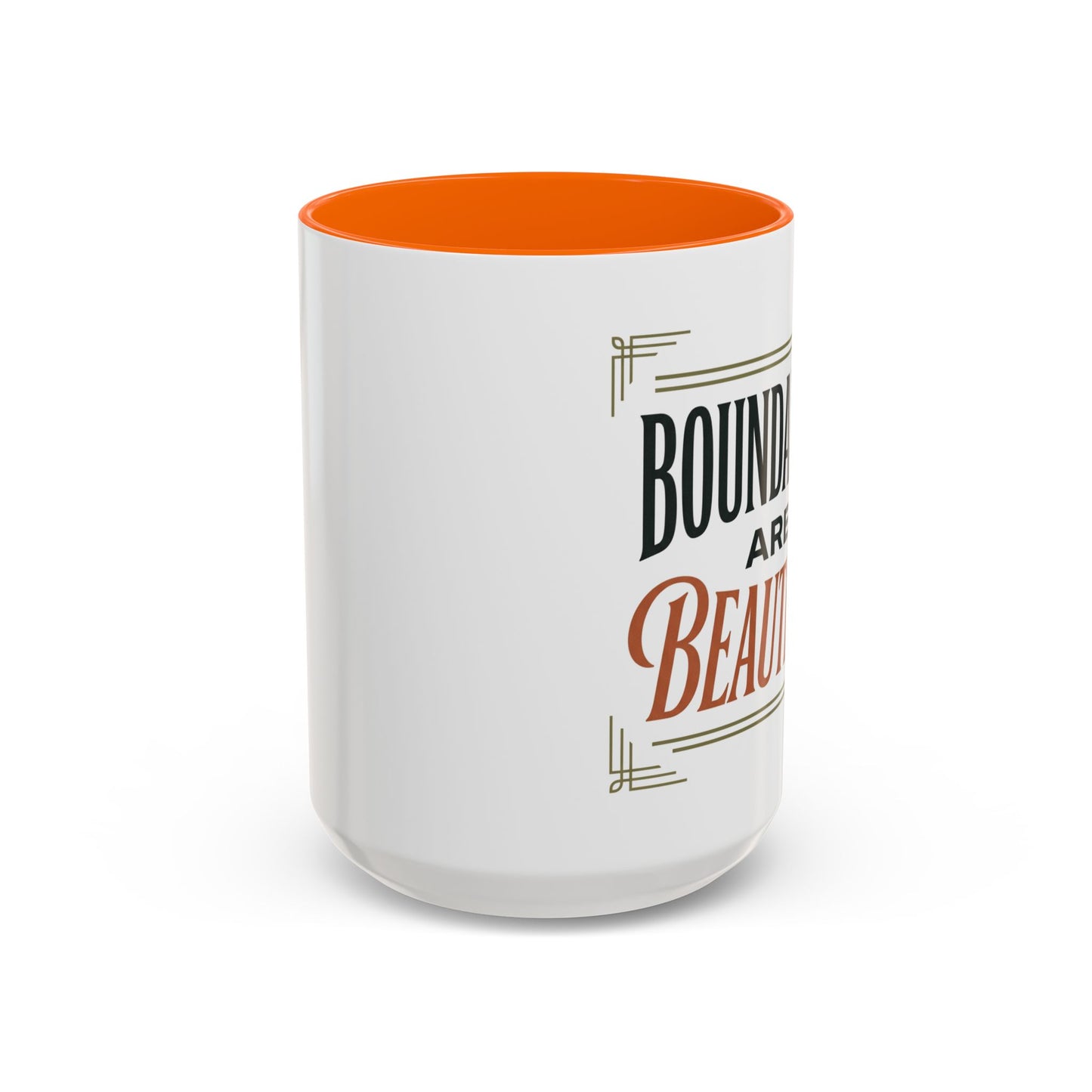 Boundaries Are Beautiful Accent Coffee Mug — Inspirational Self-Care Coffee Cup (11/15oz)