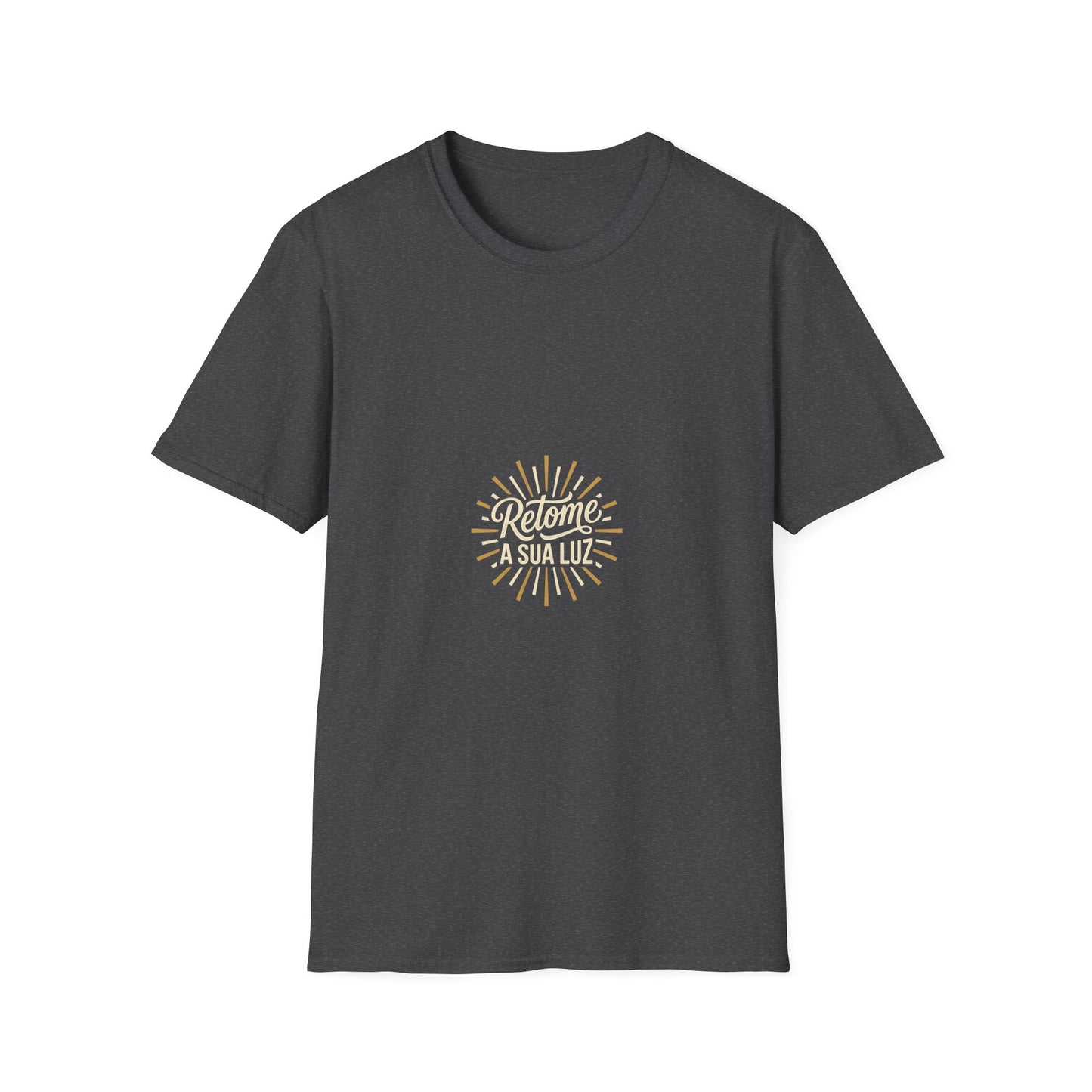 Camiseta — "Retome a sua luz" (Estampa Sunburst)