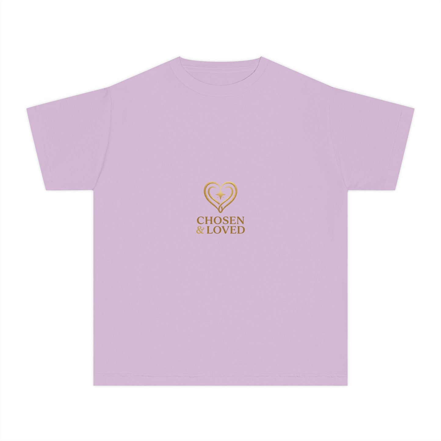 Youth Tee - "Chosen & Loved" Heart Design (Christian Inspirational)