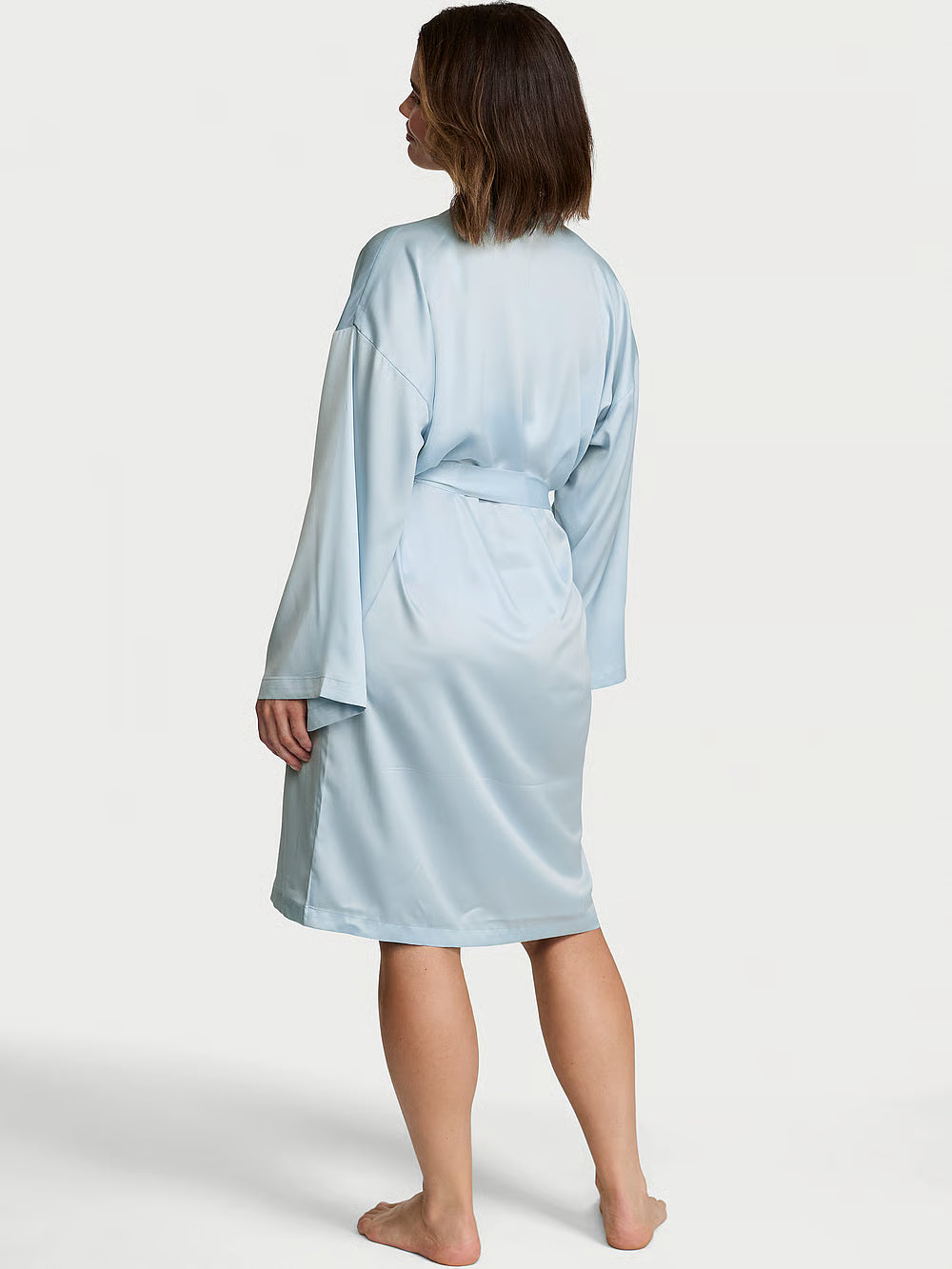 Victoria's Secret Signature Satin Midi Robe | Luxe Silky Lounge Robe for Women