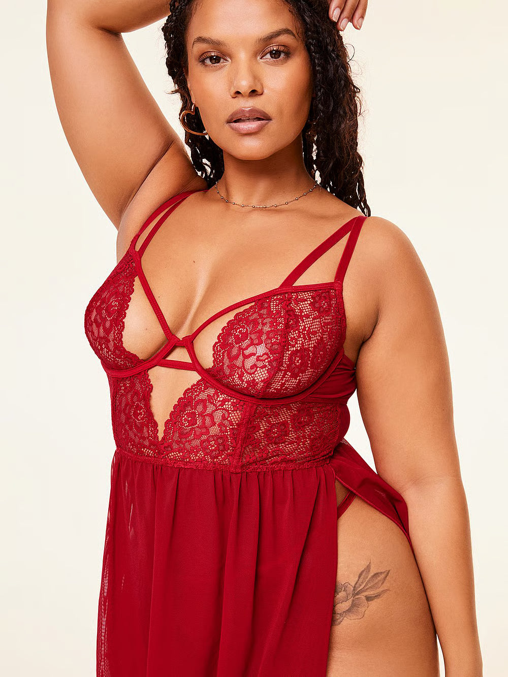 Adore Me Rae Babydoll | Lace & Mesh Babydoll Lingerie for Women