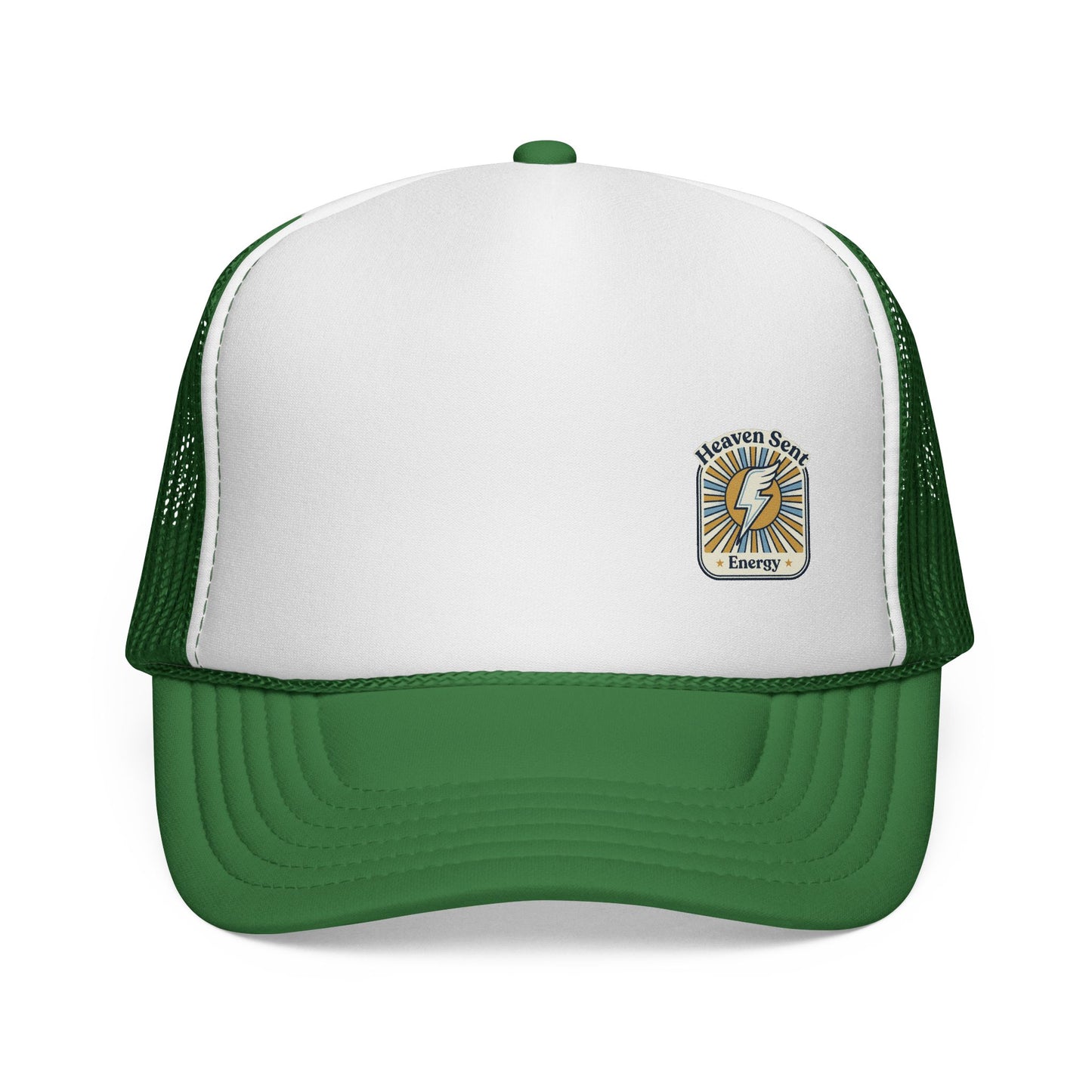 Vintage Lightning Bolt Trucker Cap — Wilderness Energy Patch
