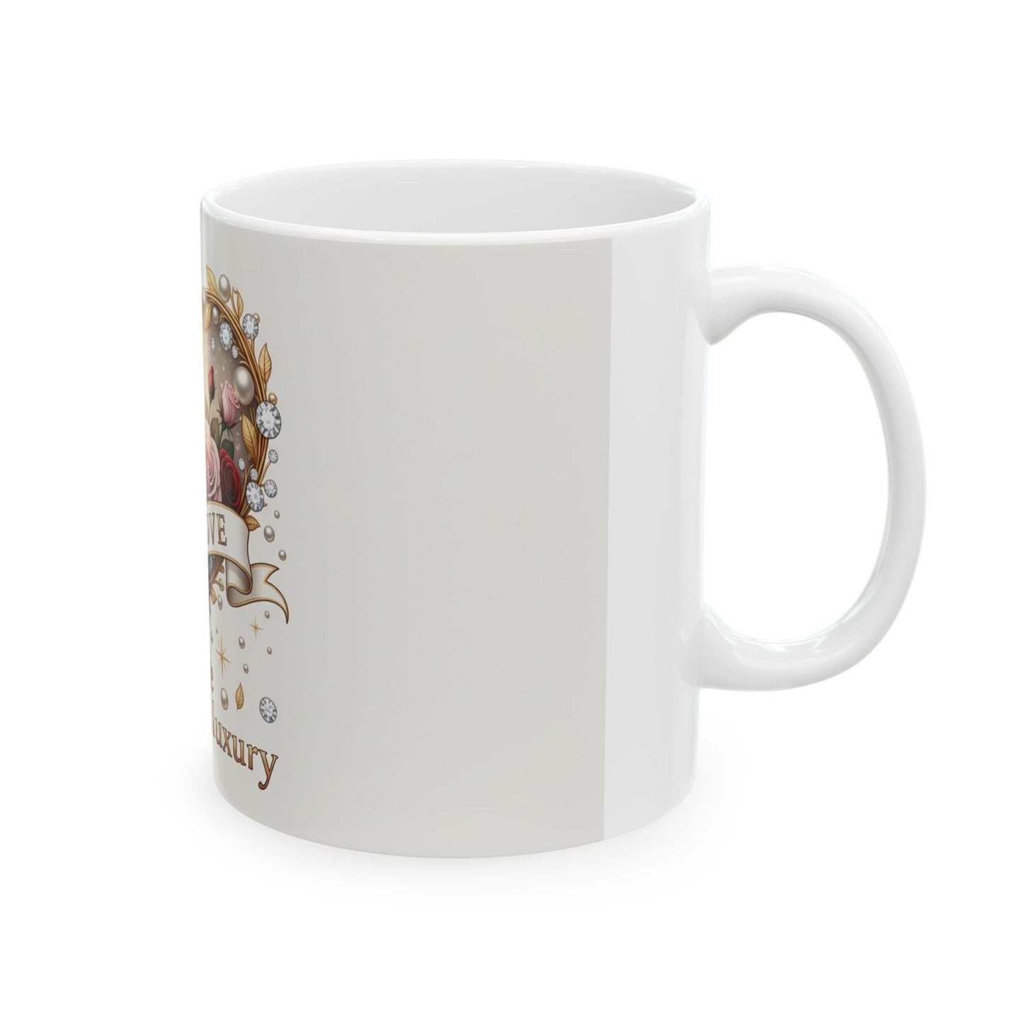 “Her Love Is the Real Luxury” Floral Heart Ceramic Mug (11oz/15oz)