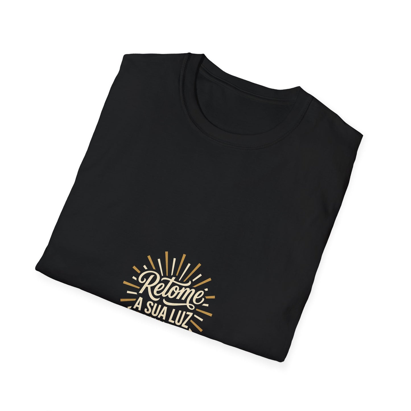 Camiseta — "Retome a sua luz" (Estampa Sunburst)