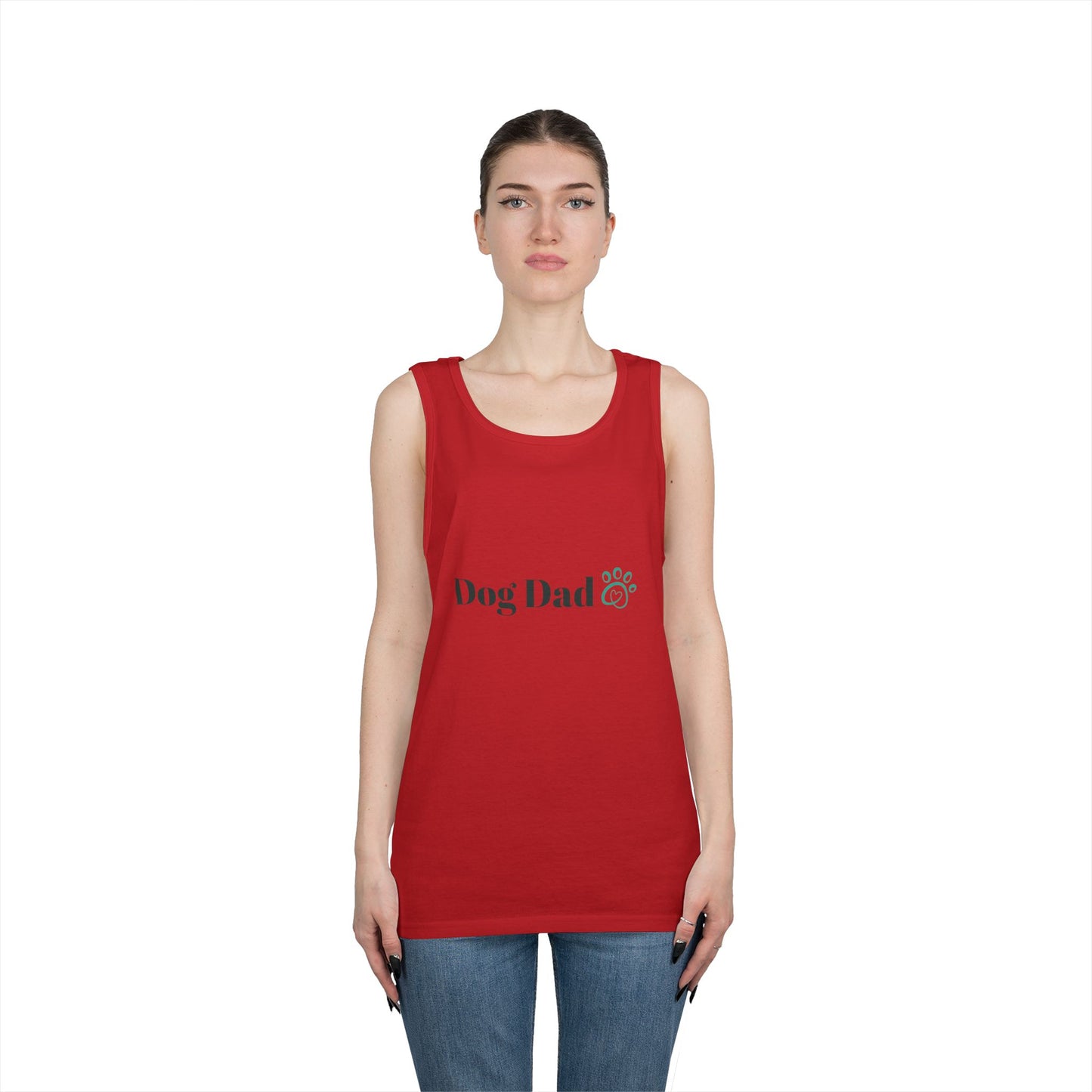 Dog Dad Tank Top — Minimal Paw Print Men’s Summer Tee
