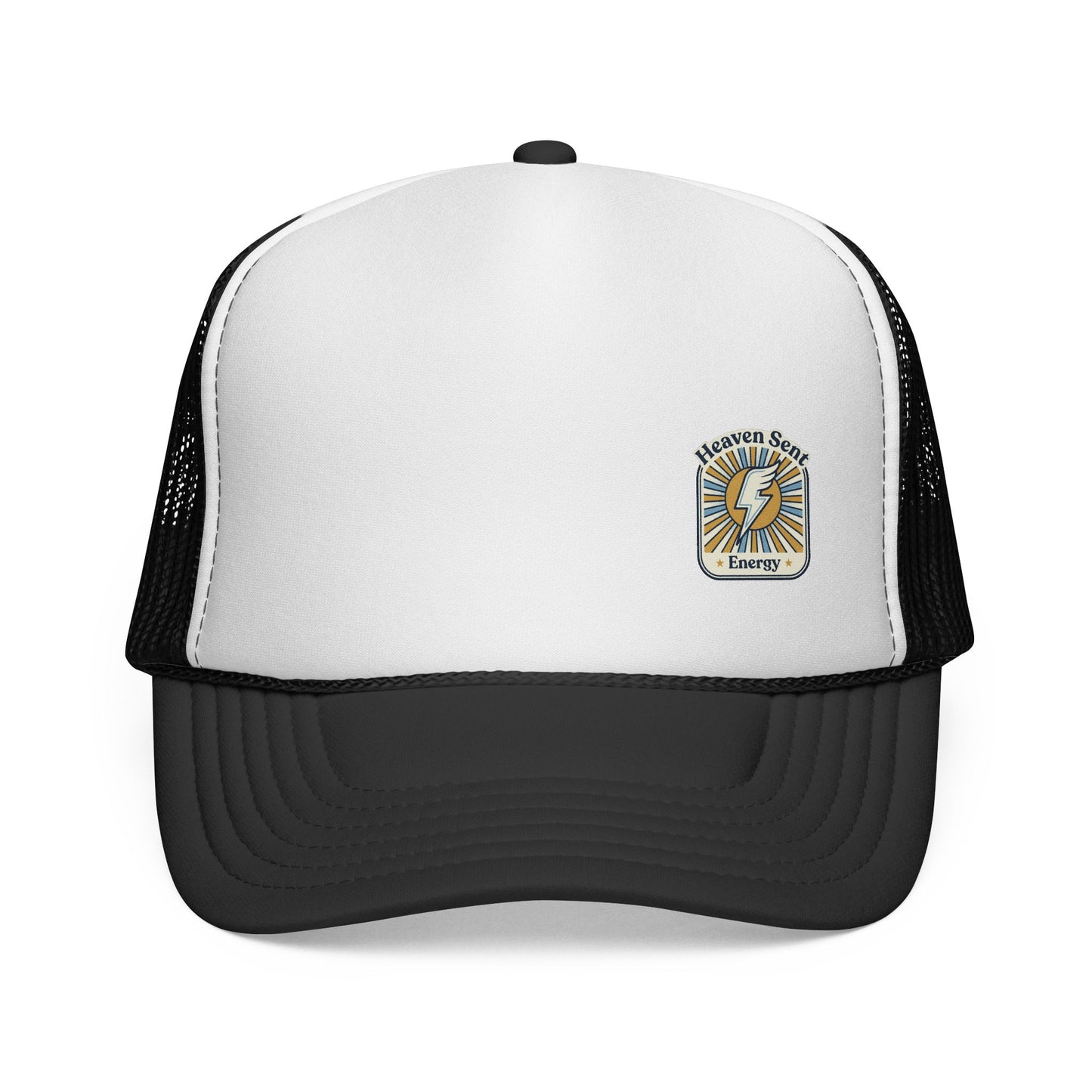 Vintage Lightning Bolt Trucker Cap — Wilderness Energy Patch