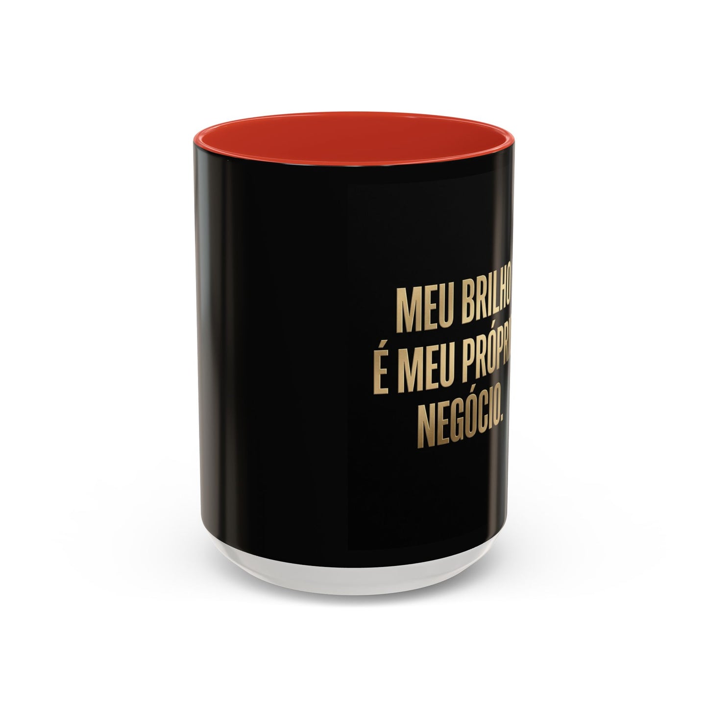 Caneca de café - Caneca inspiradora com detalhes pretos "Meu Brilho É Meu Próprio Negócio" (11/15 onças)