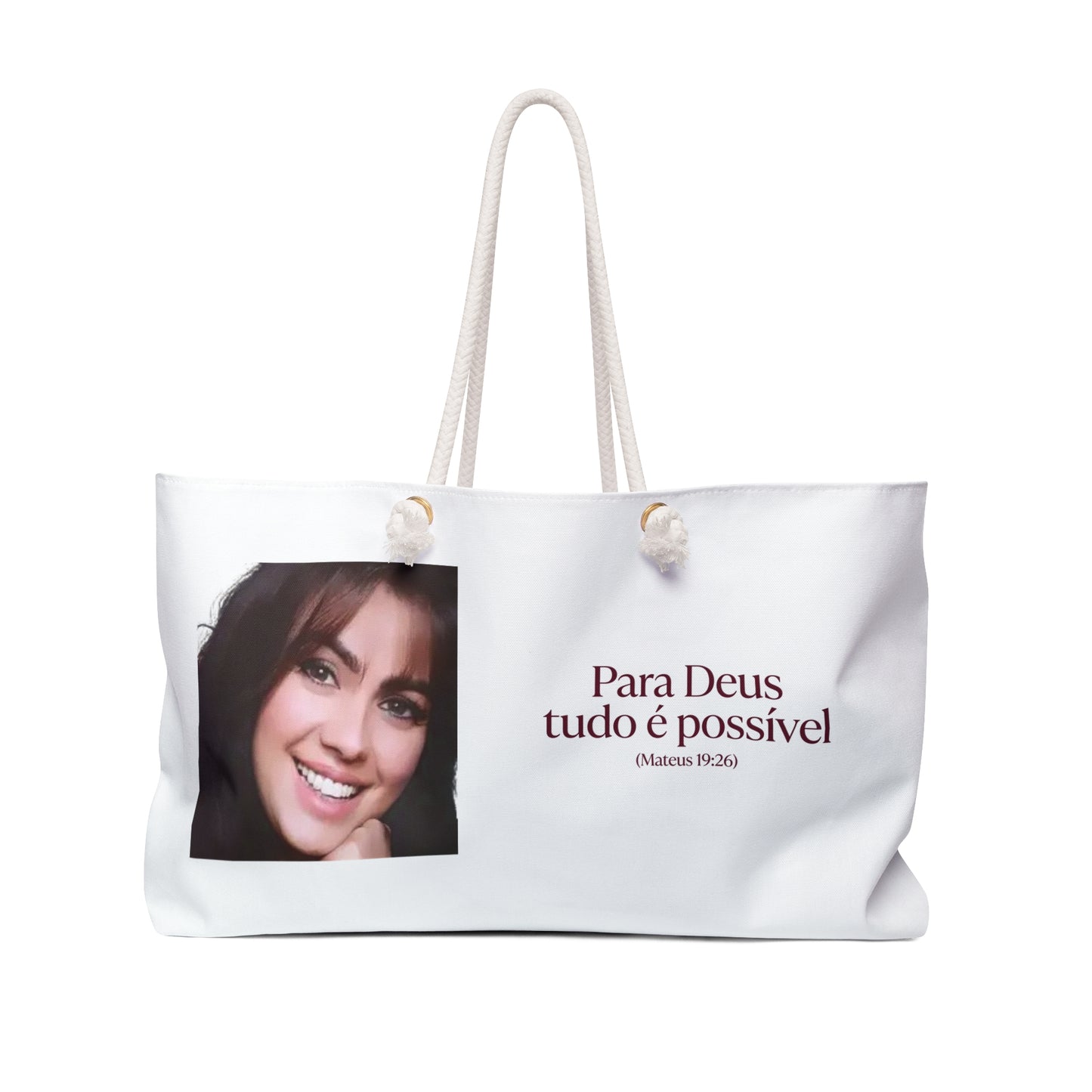 Bolsa de Viagem Personalizada – "Para Deus Tudo é Possível" (Mateus 19:26)