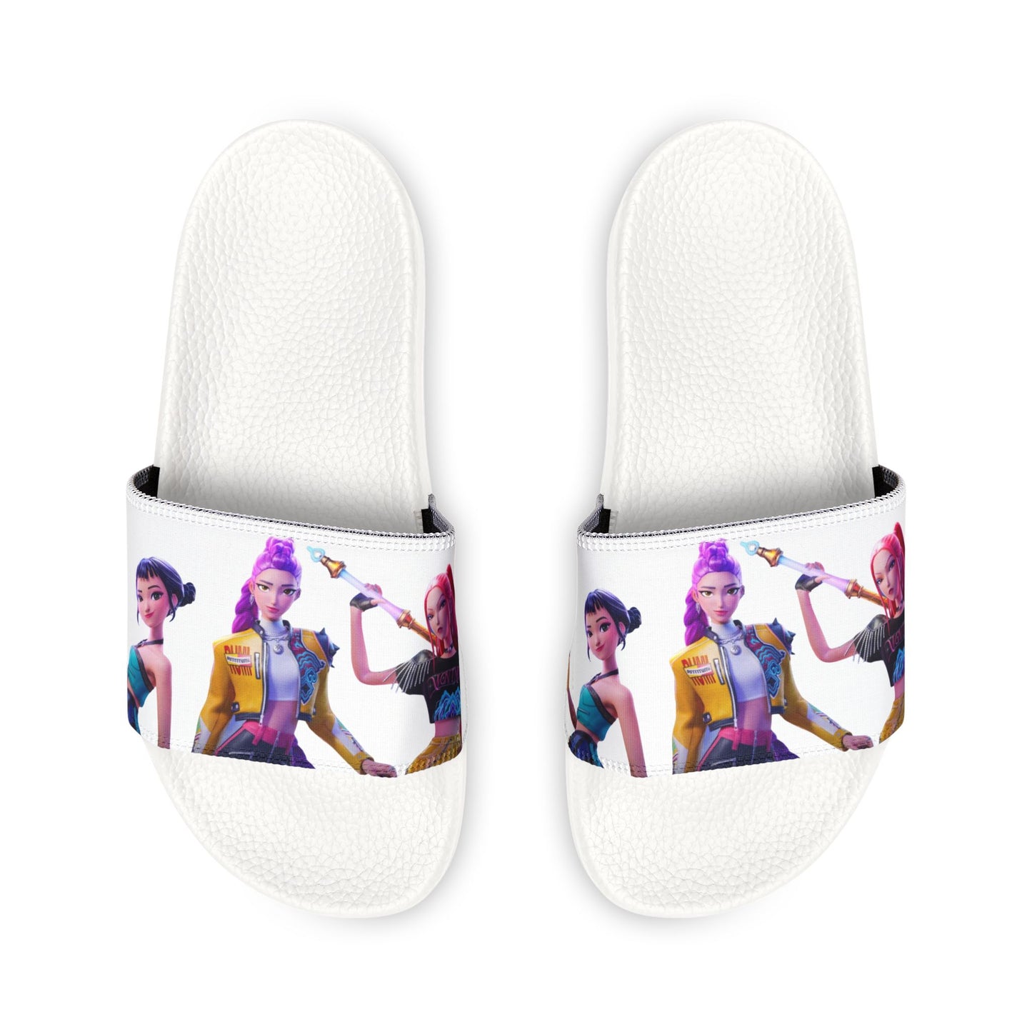 Women's Slide Sandals with Colorful Watercolor Fairy Design