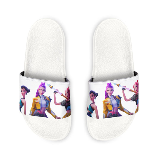 Women's Slide Sandals with Colorful Watercolor Fairy Design
