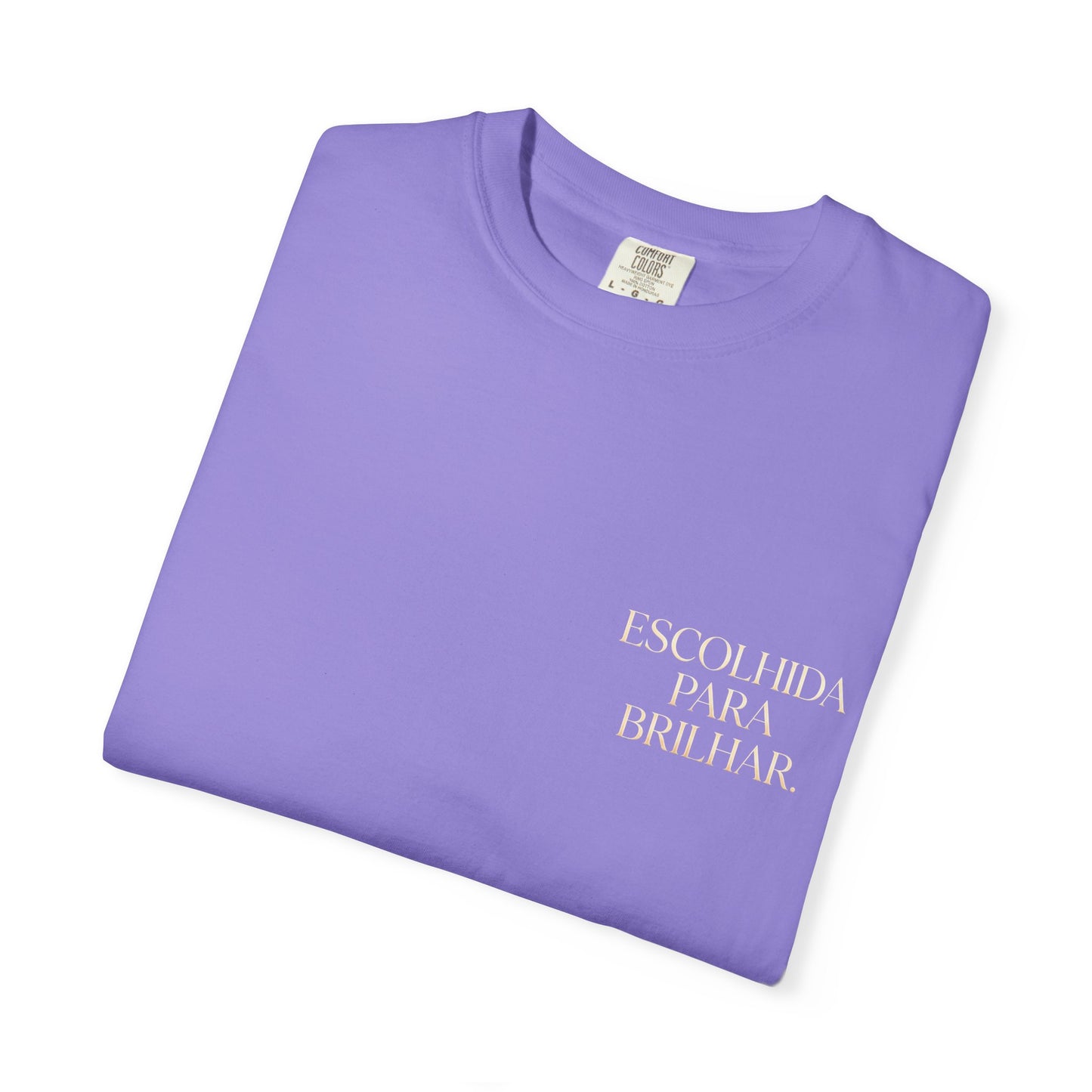 T-shirt tingida em peça "Escolhida Para Brilhar"
