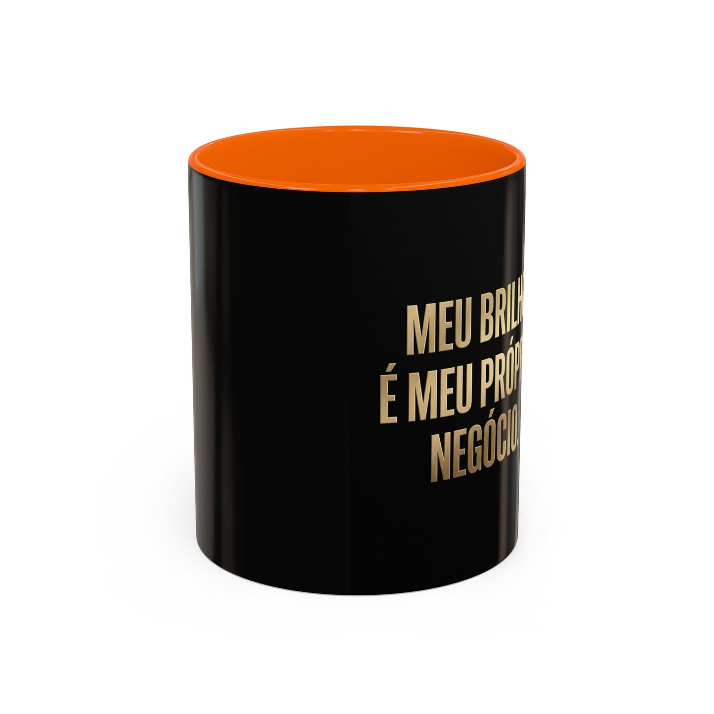 Caneca de café - Caneca inspiradora com detalhes pretos "Meu Brilho É Meu Próprio Negócio" (11/15 onças)