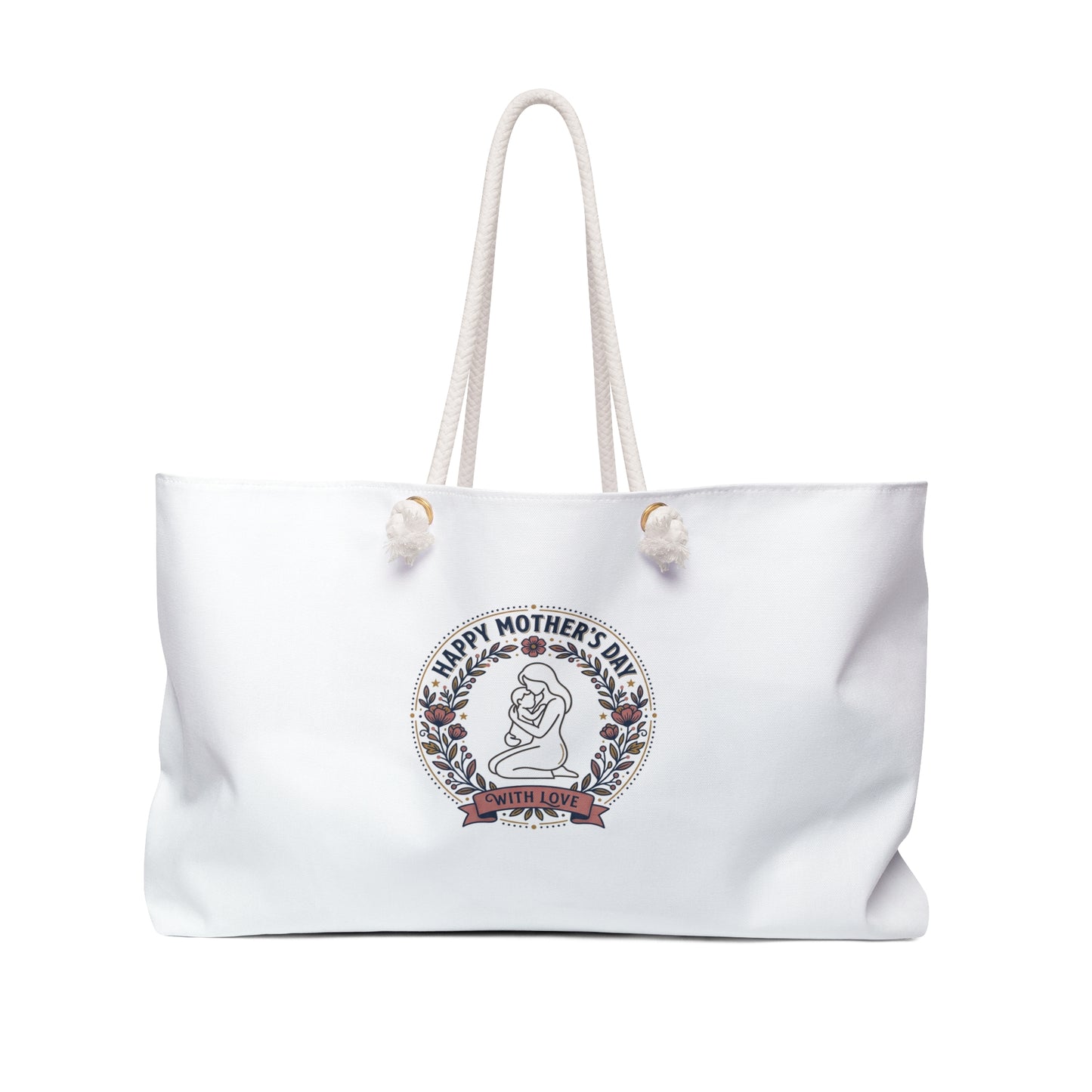 Mother’s Day Floral Weekender Bag — Mom & Baby Tote - Bolsa de Viagem Floral para o Dia das Mães — Bolsa Tote para Mãe e Bebê
