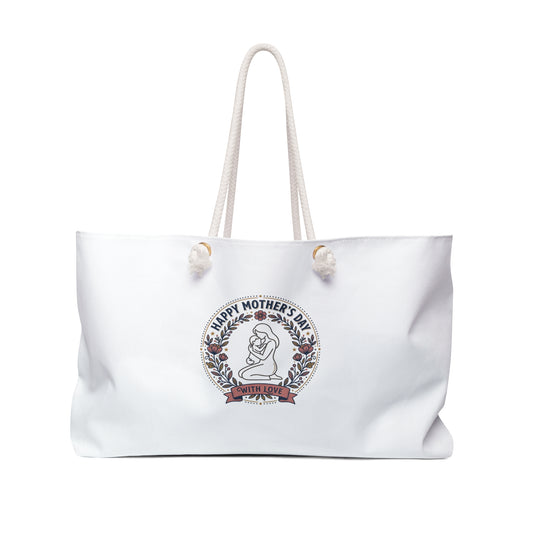 Mother’s Day Floral Weekender Bag — Mom & Baby Tote - Bolsa de Viagem Floral para o Dia das Mães — Bolsa Tote para Mãe e Bebê